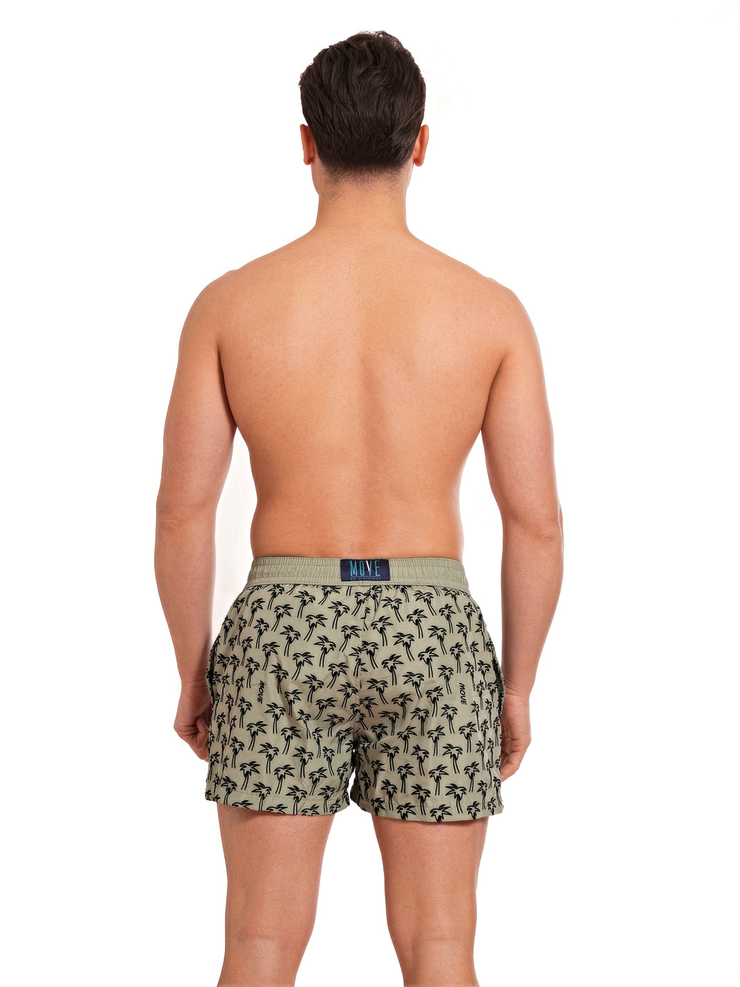 Boxer Guadalupe Green Flock Print BLACK PALMS