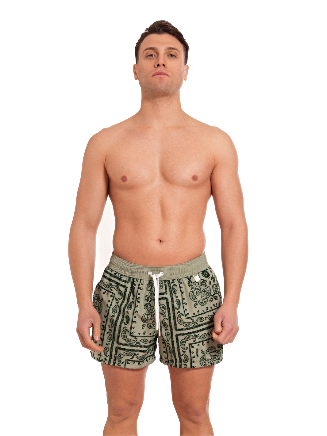 Boxer Guadalupe Green Flock Print GREEN BANDANA