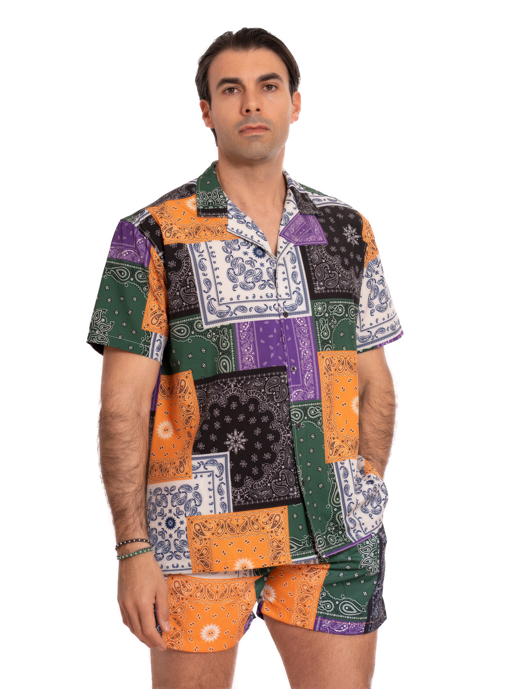 BANDANA PATCH Printed Bowling Shirt