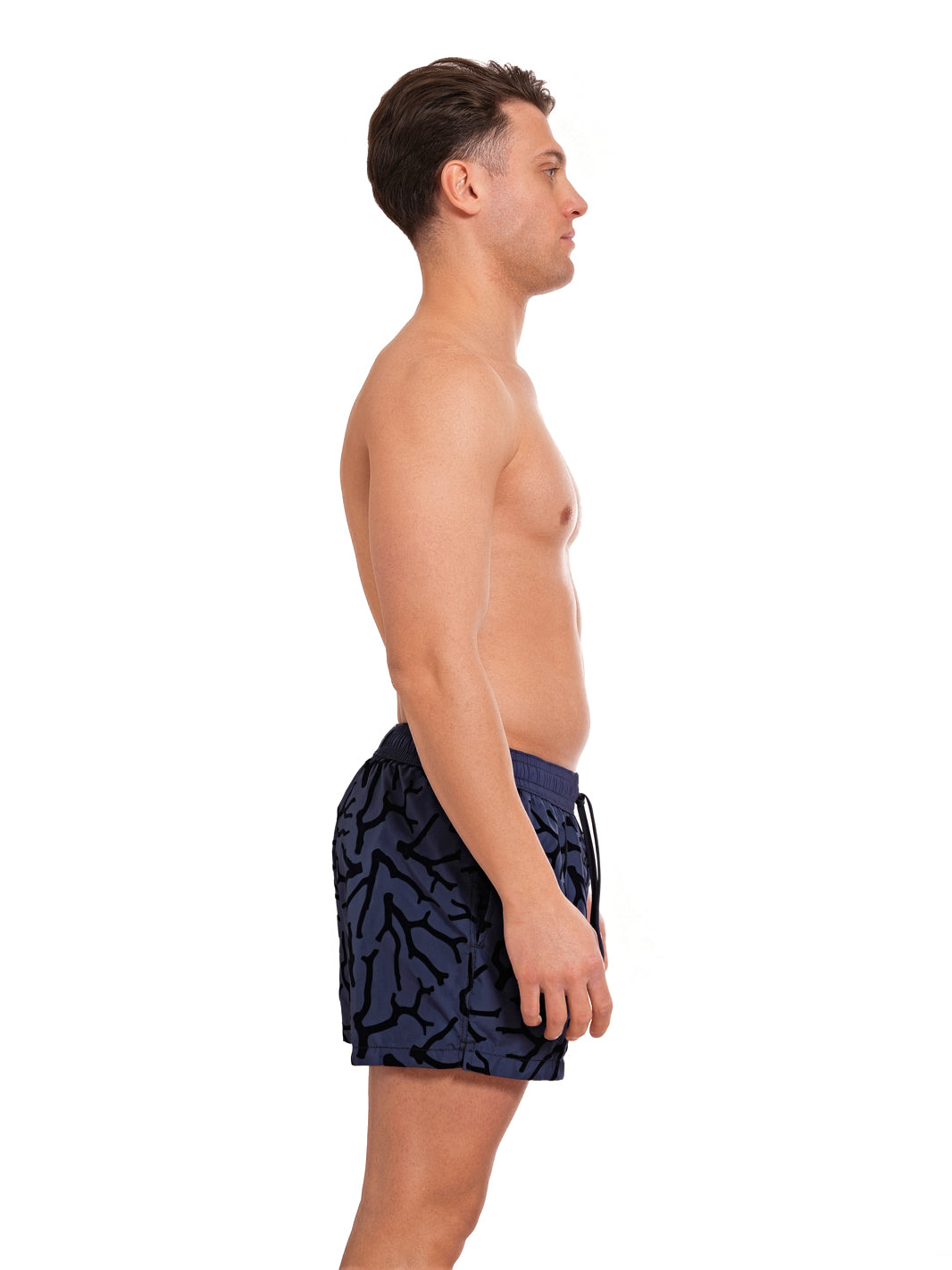 Boxer Guadalupe Blue Flock Print CORAL BLUE
