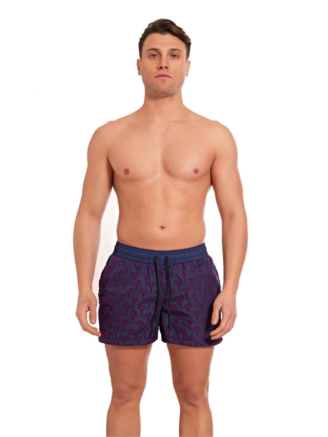 Boxer Guadalupe Blue Flock Print PALM PURPLE