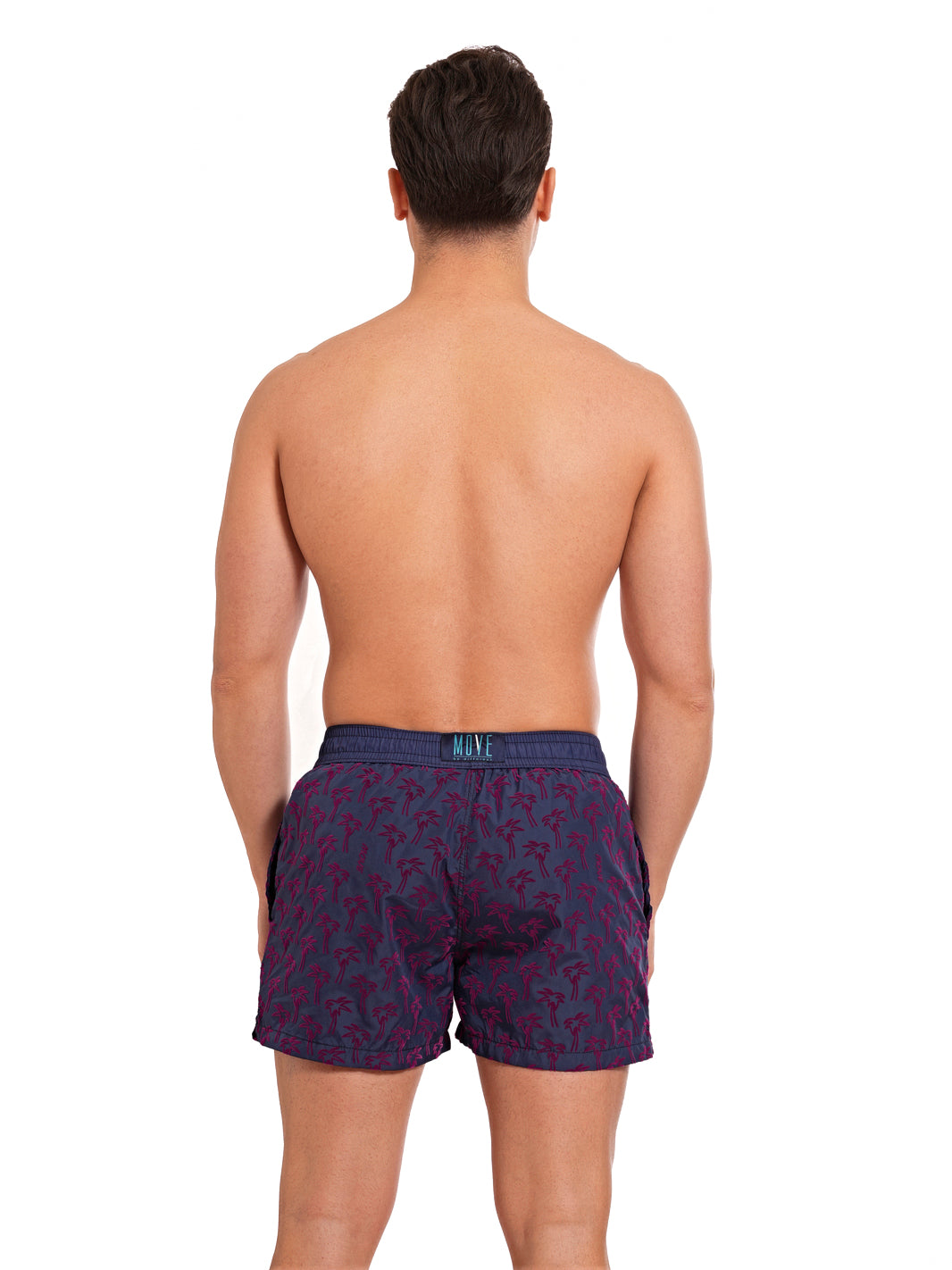 Boxer Guadalupe Blue Flock Print PALM PURPLE