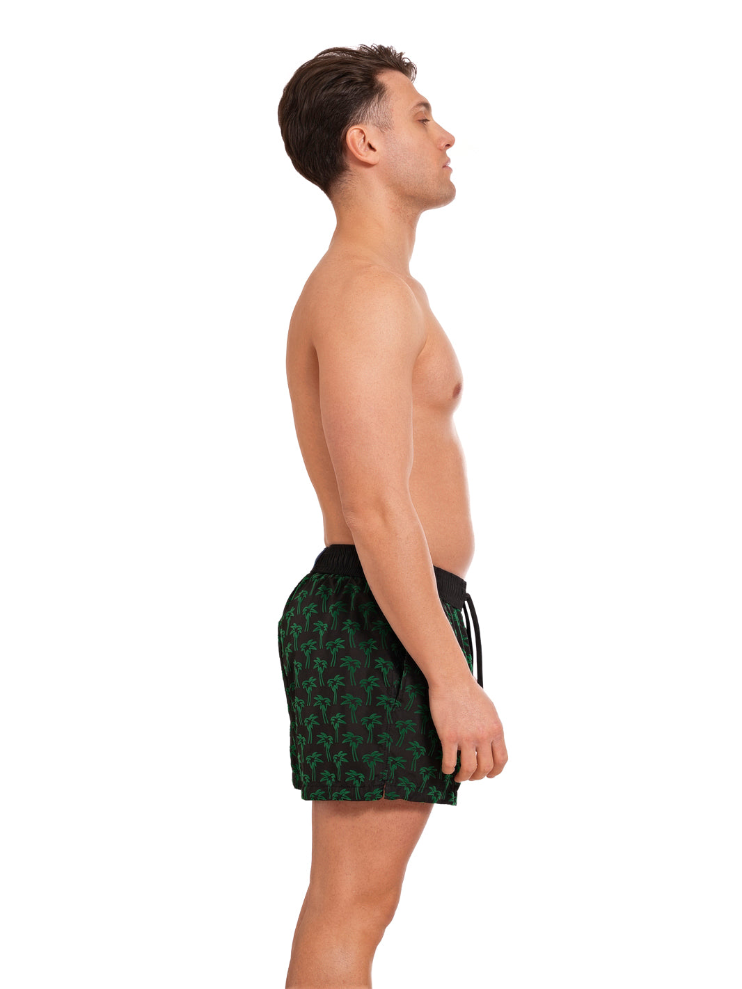 Boxer Guadalupe Black Flock Print PALM GREEN