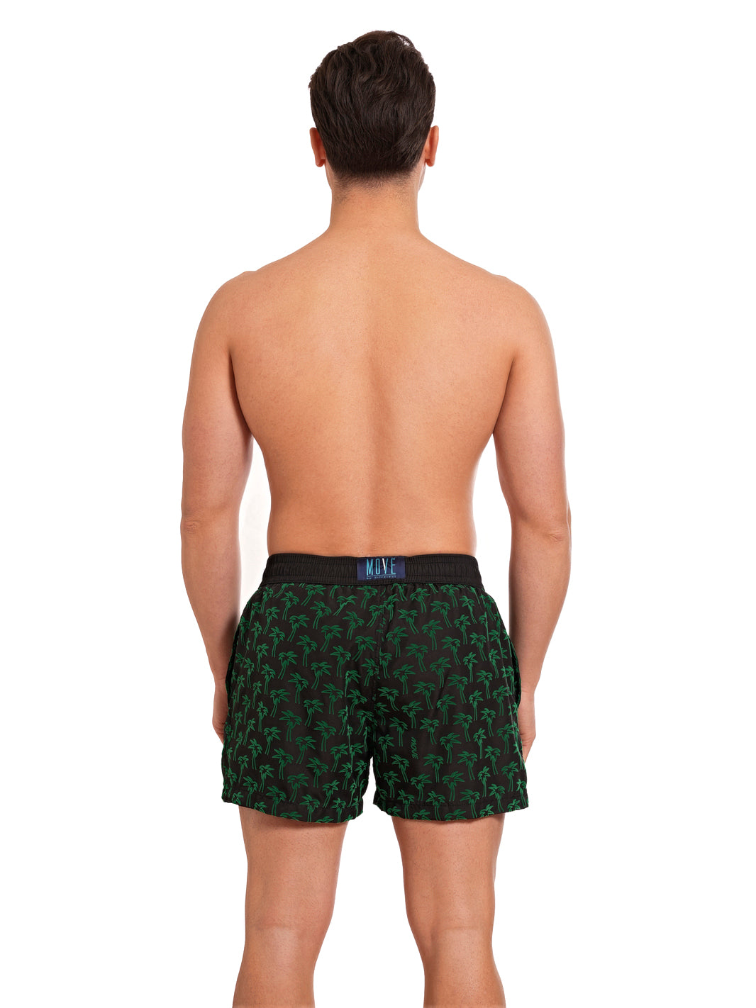 Boxer Guadalupe Black Flock Print PALM GREEN