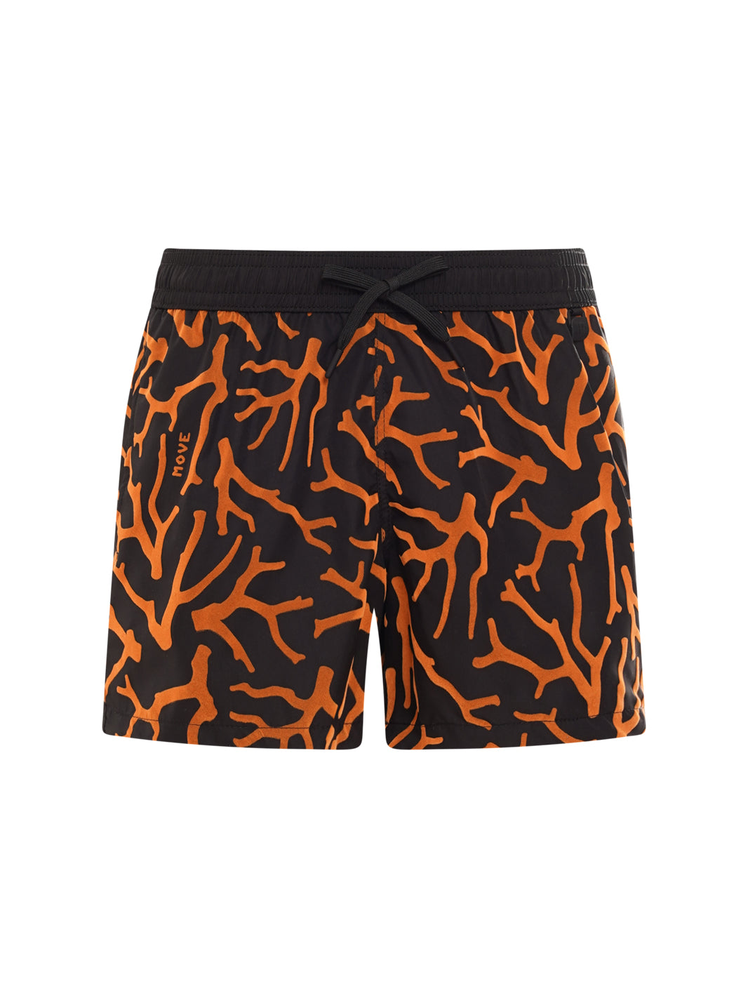 GUADALUPE BOXER BLACK FLOCK CORAL ORANGE PRINT