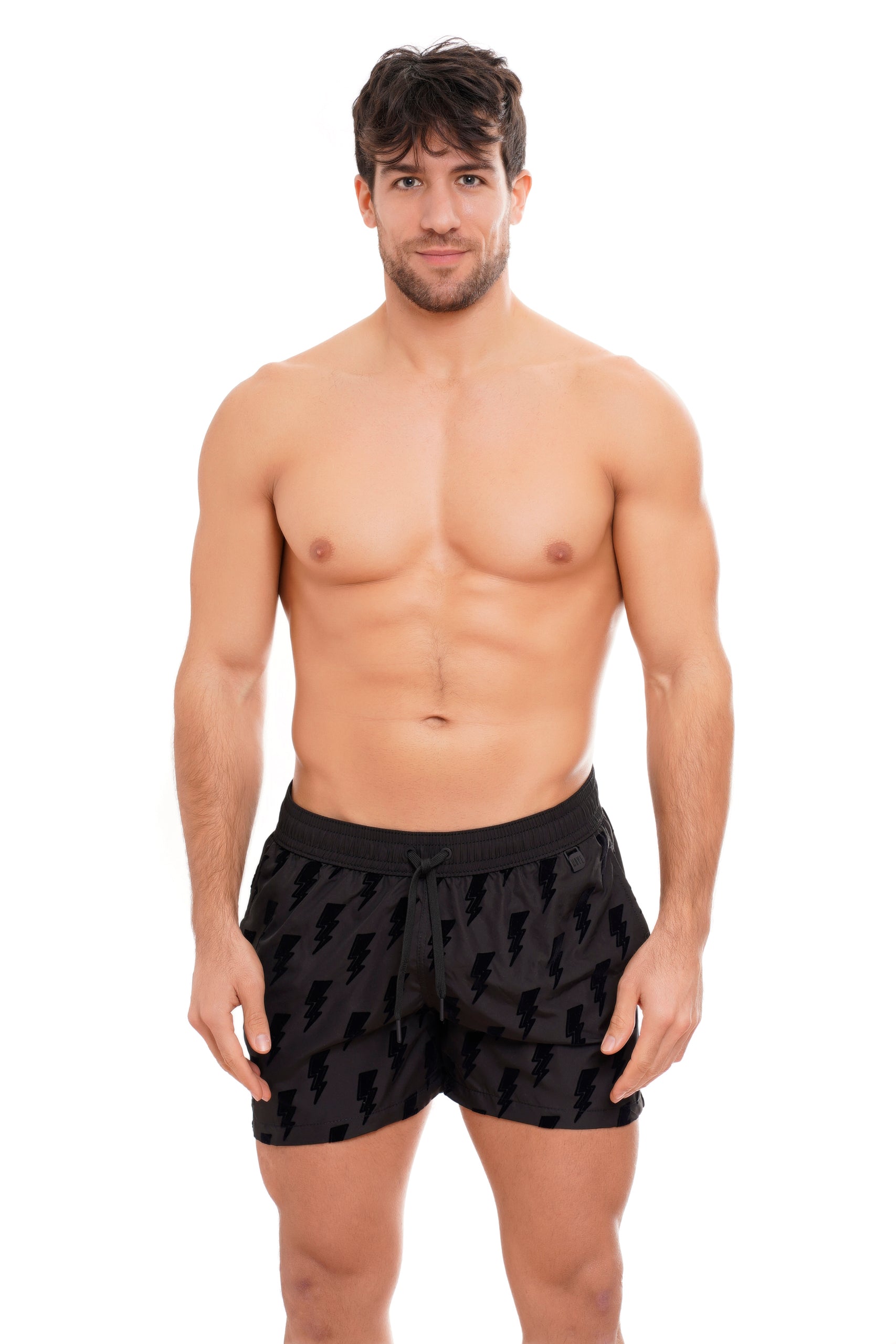 GUADALUPE BOXER BLACK FLOCK LIGHTNING PRINT