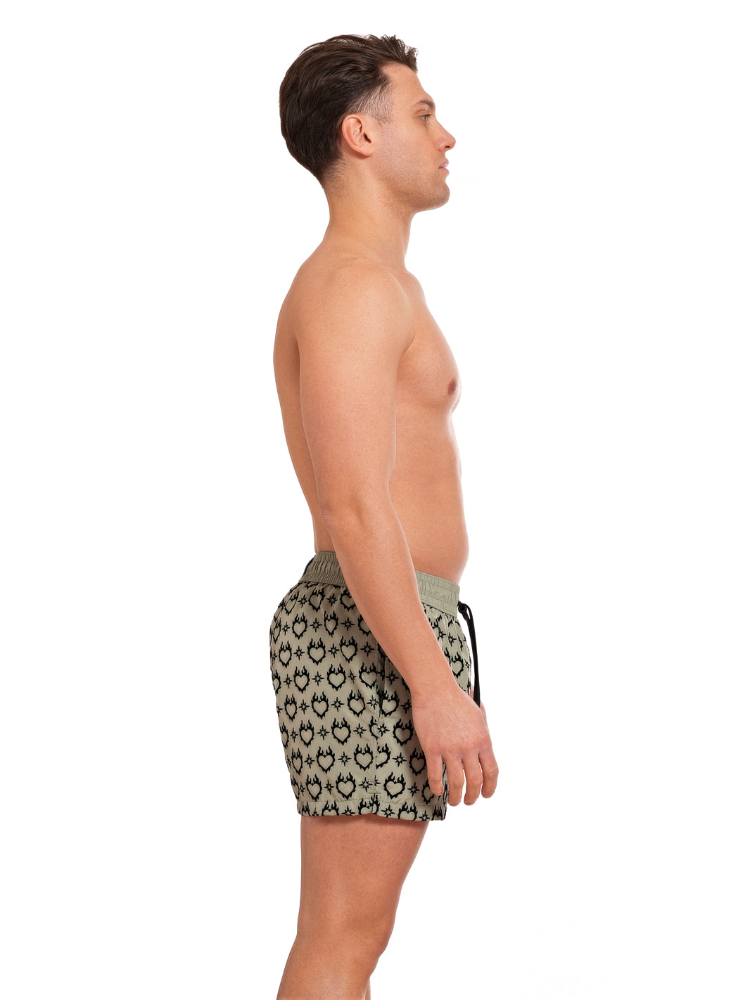 Boxer Guadalupe Green Flock Print BLACK HEART