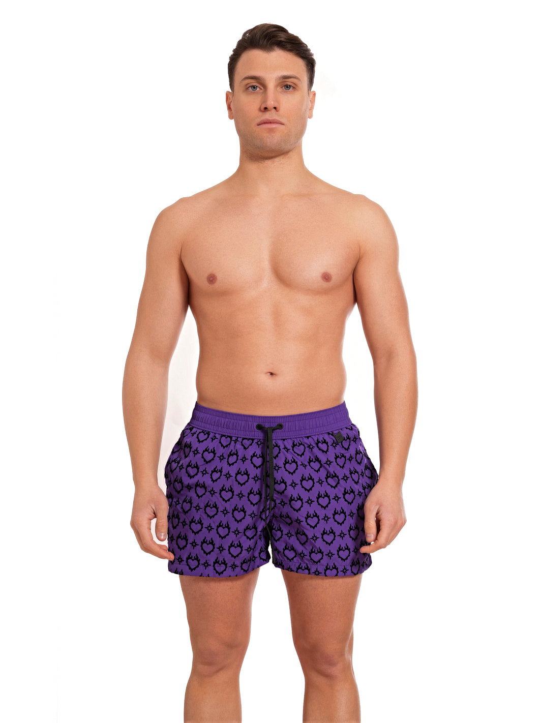 Boxer Guadalupe Purple Flock Print BLACK HEART