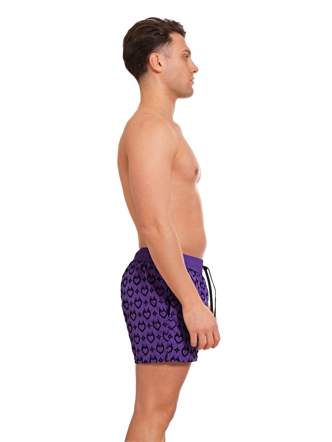 Boxer Guadalupe Purple Flock Print BLACK HEART