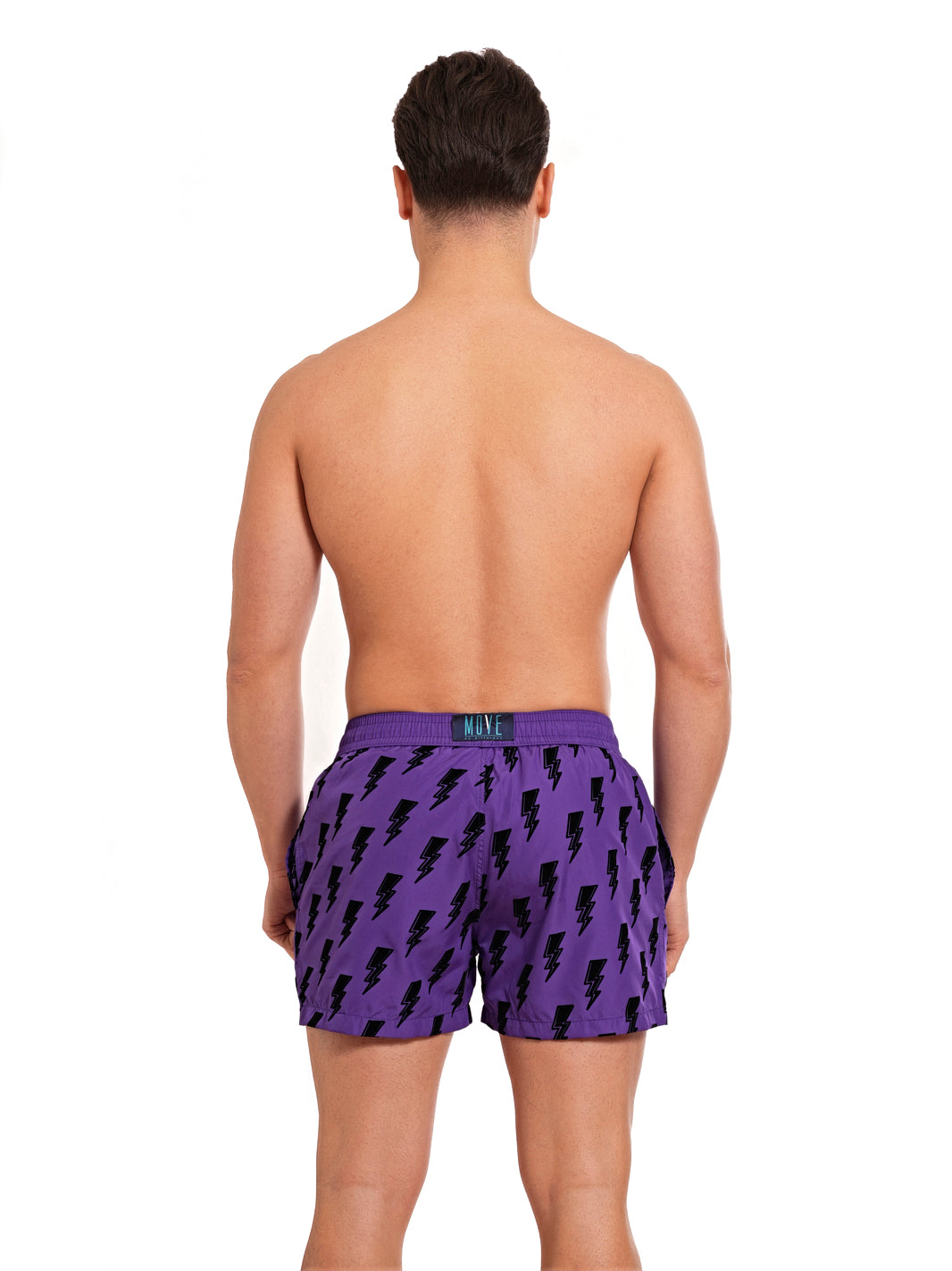 Boxer Guadalupe Purple Flock Print BLACK LIGHTNING