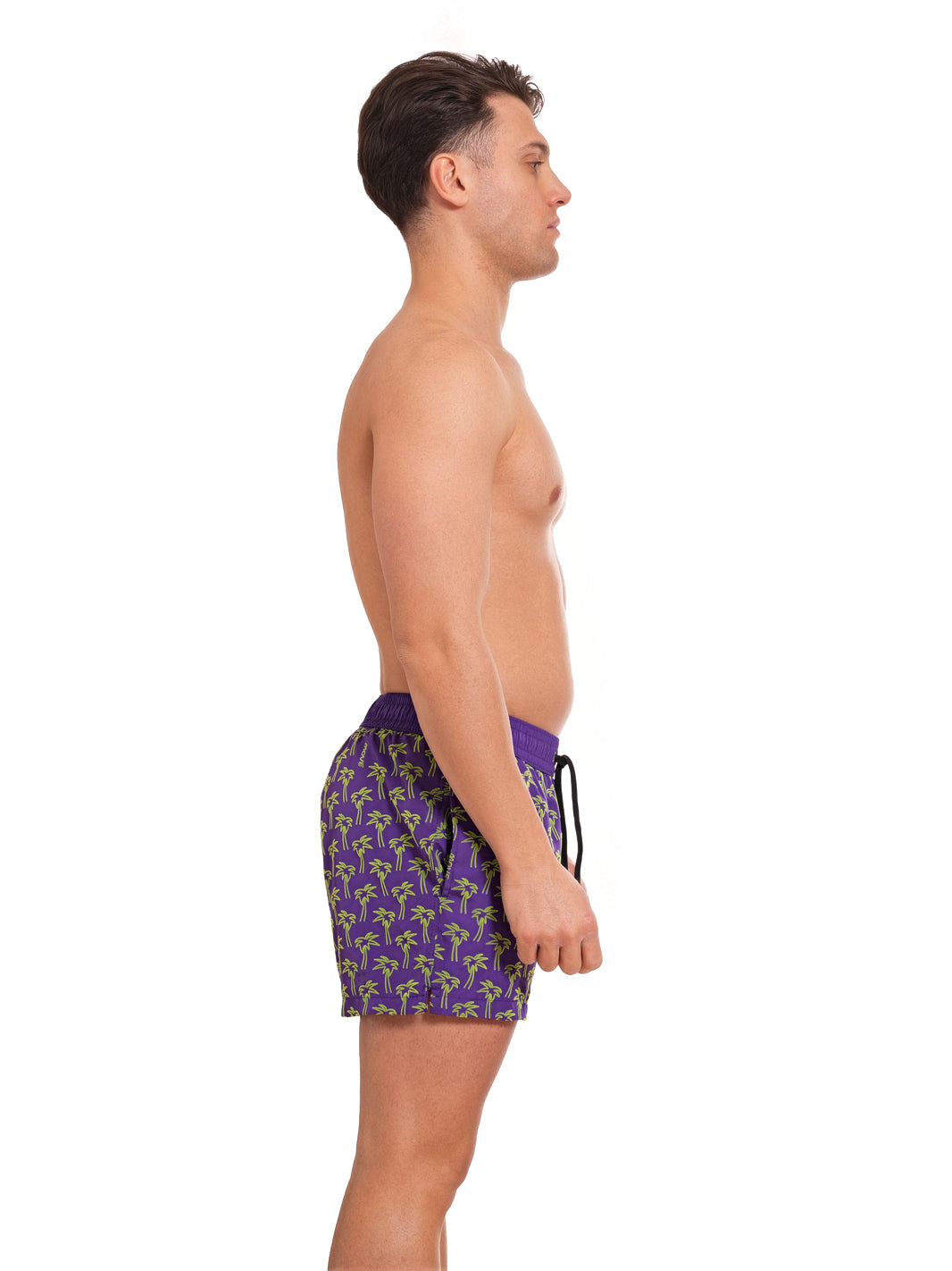 Boxer Guadalupe Purple Flock Print PALM YELLOW