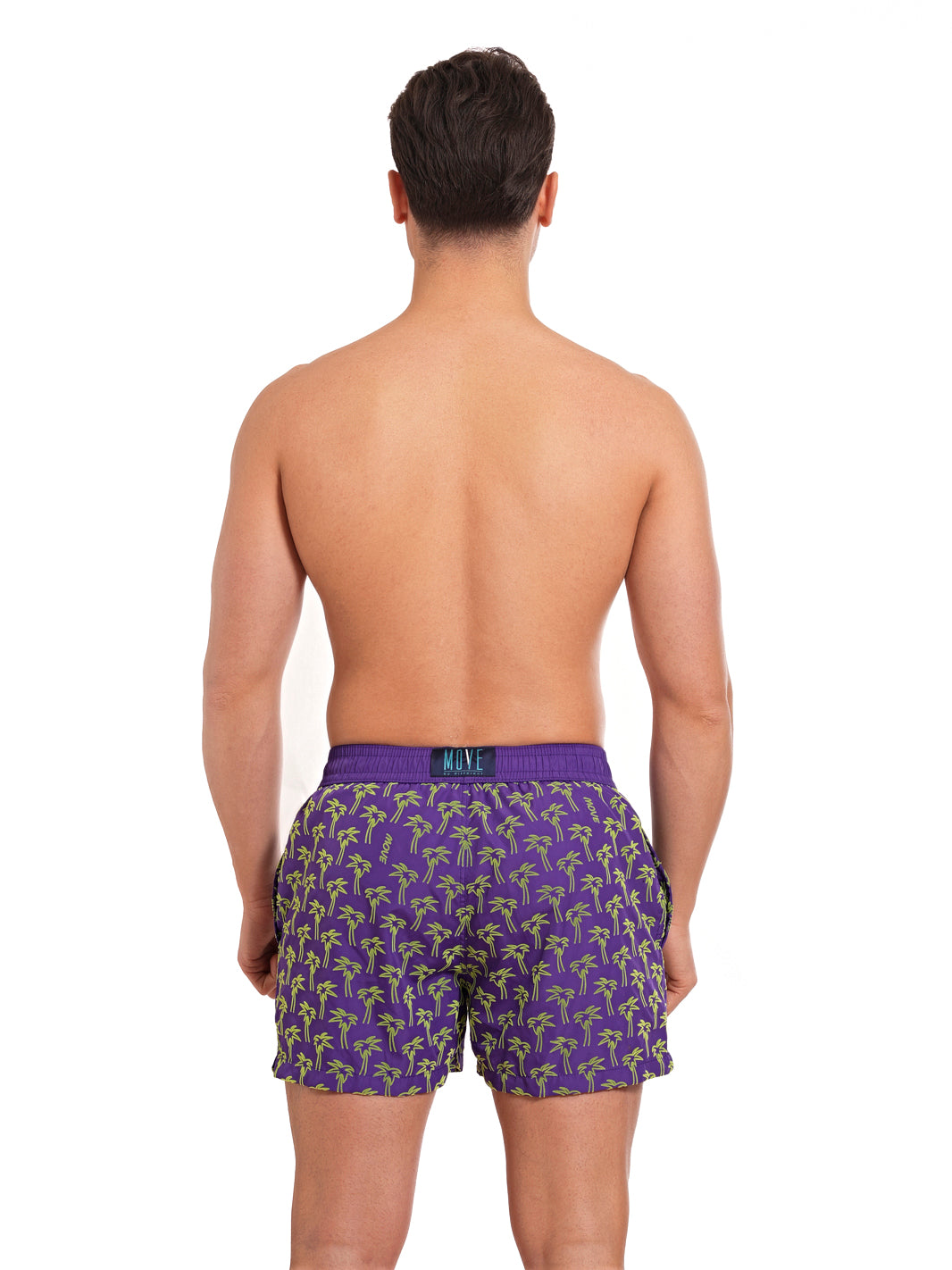 Boxer Guadalupe Purple Flock Print PALM YELLOW