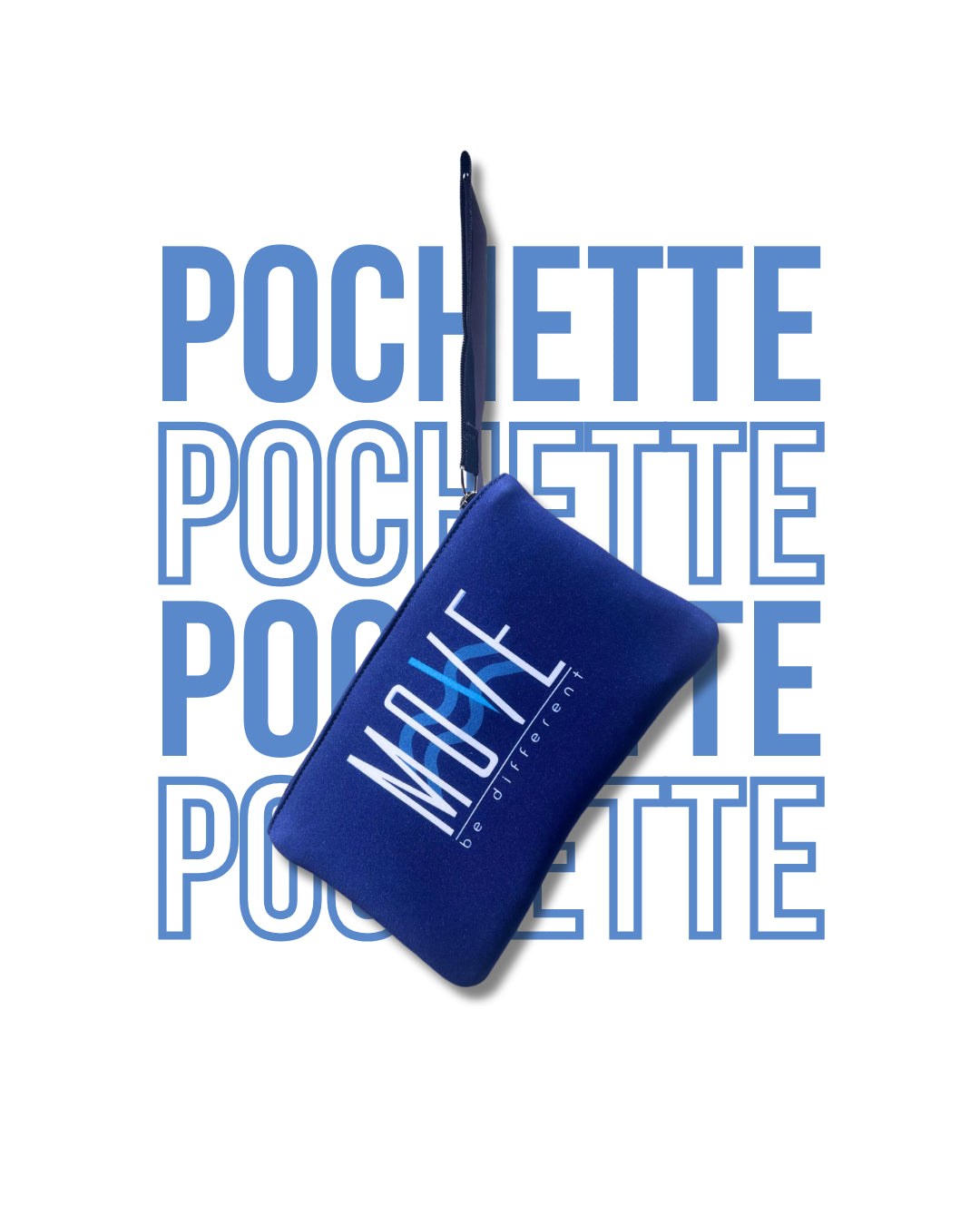Pochette Magdalena stampata BLU