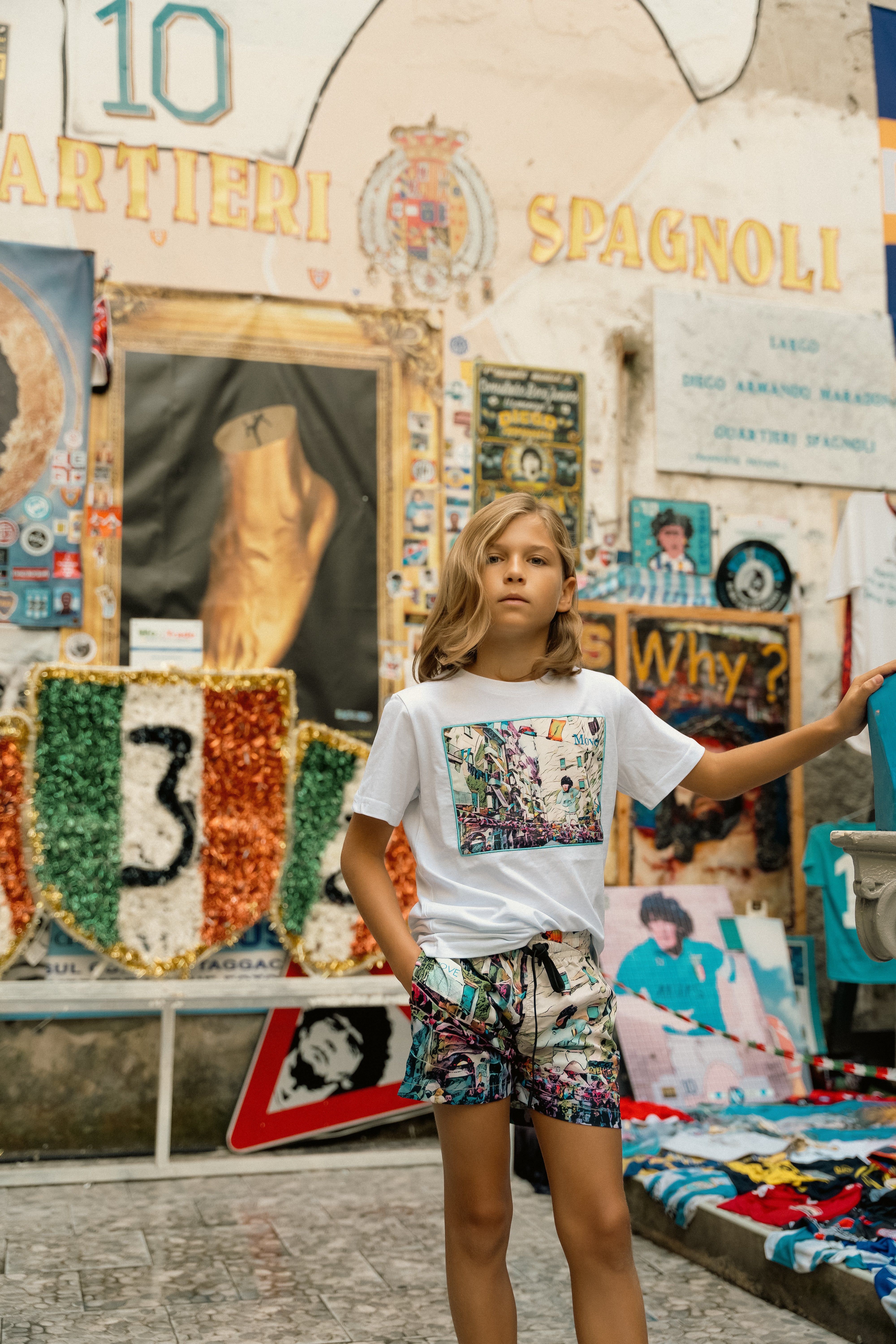 Kids T-shirt with QUARTIERI insert