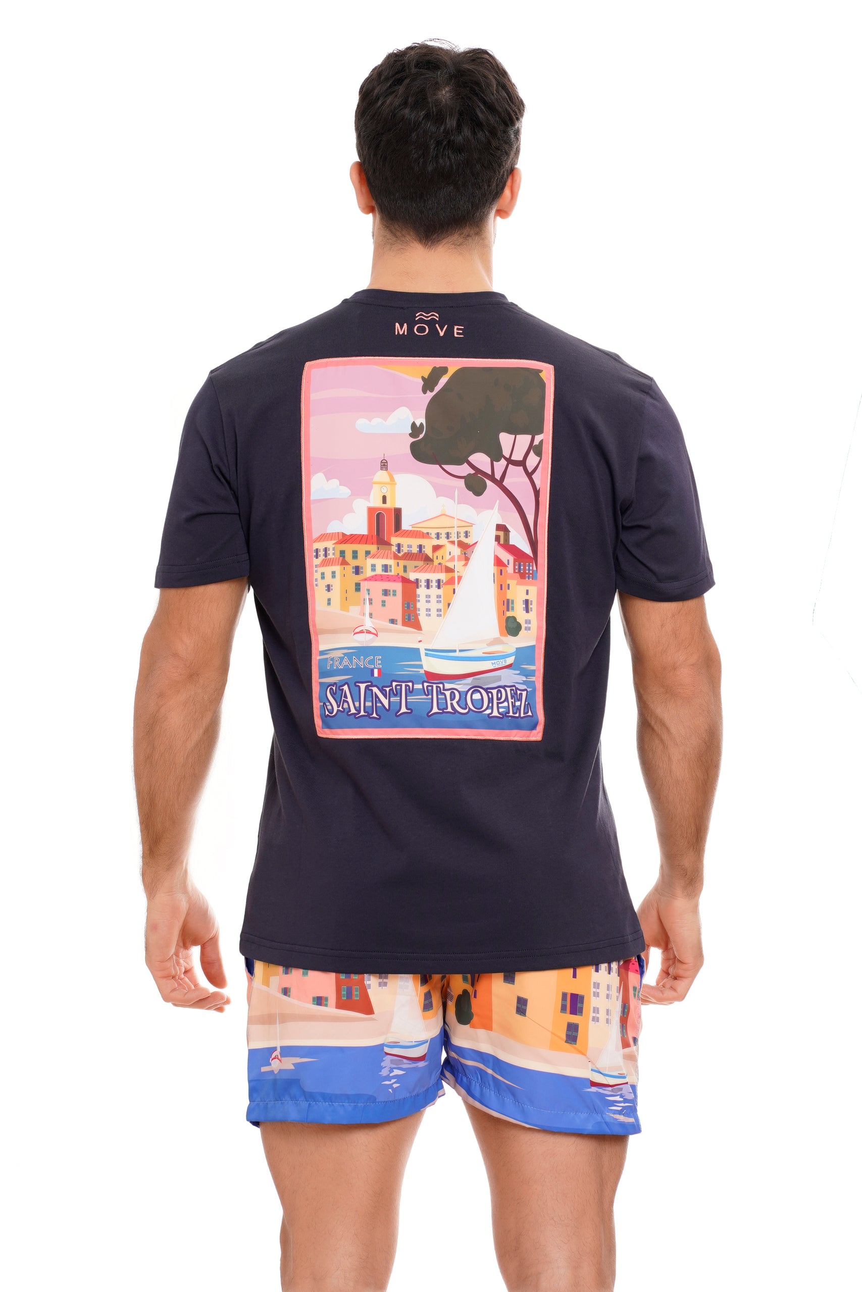 T-shirt inserto Santorini BLU
