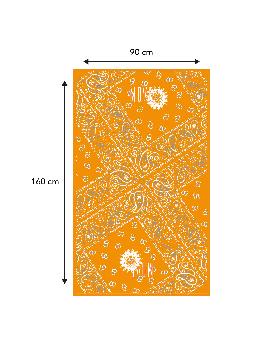 Printed microfiber towel BANDANA ORANGE