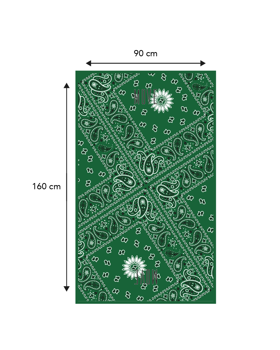 Printed microfiber towel GREEN BANDANA