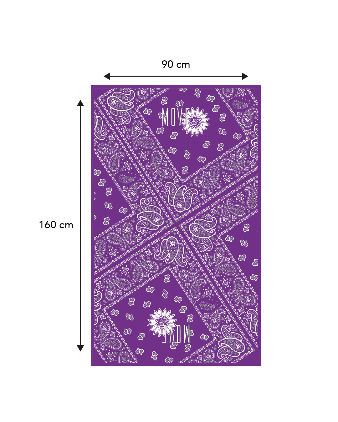 Printed microfiber towel BANDANA PURPLE