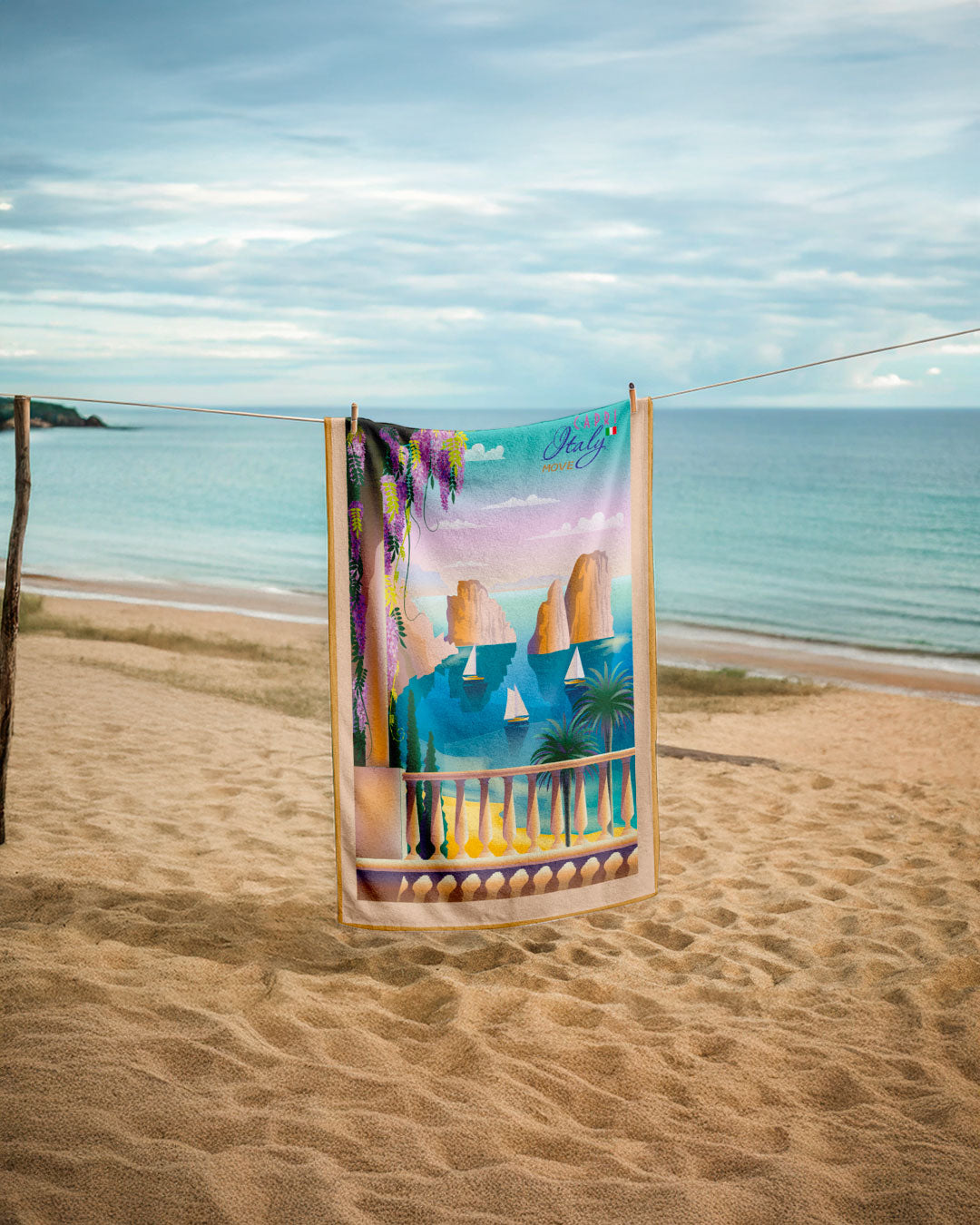 CAPRI printed microfiber towel