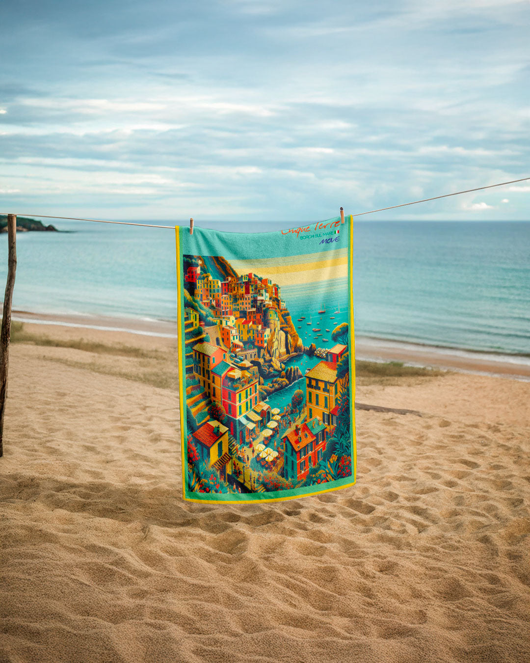 CINQUE TERRE printed microfiber towel