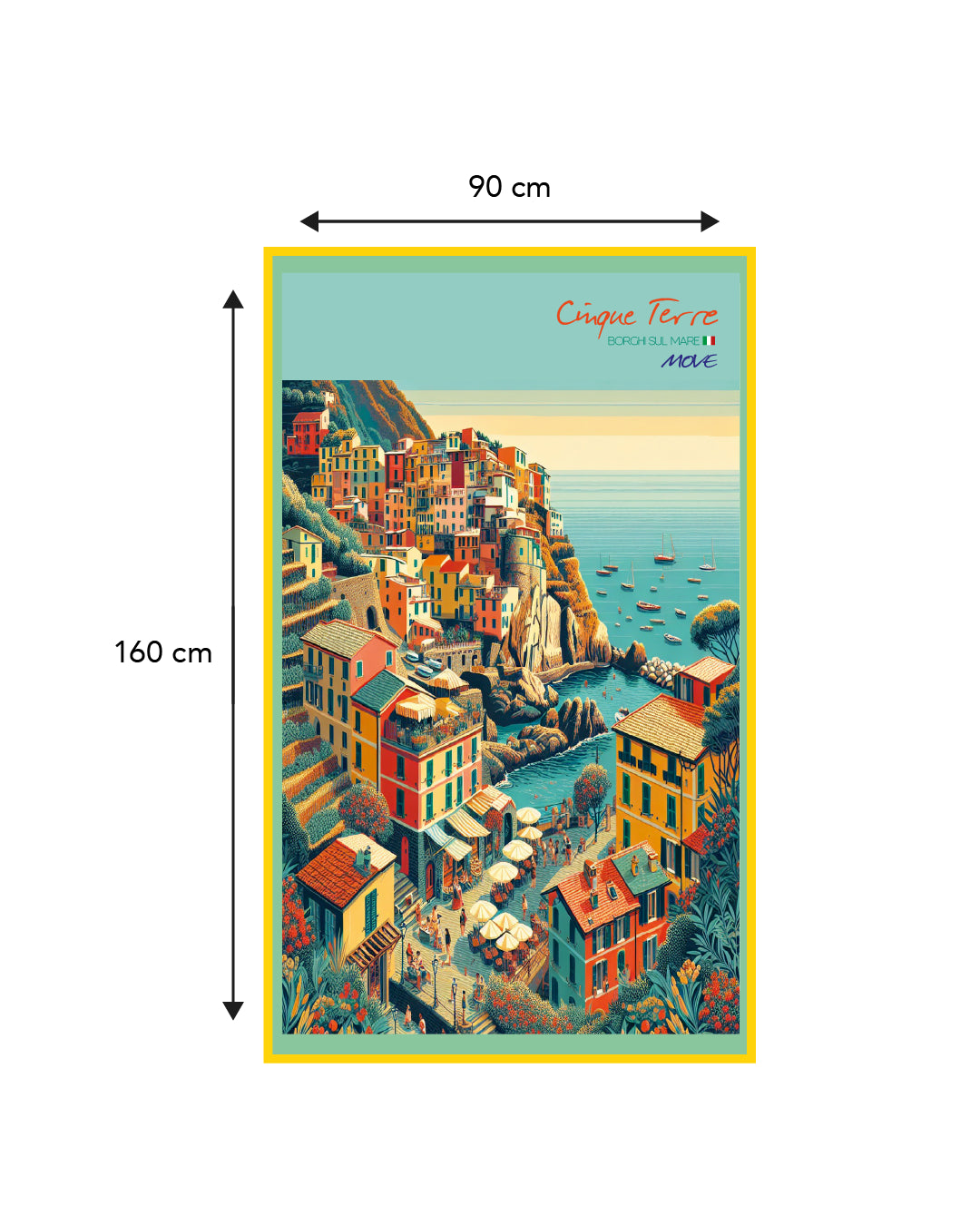 CINQUE TERRE printed microfiber towel
