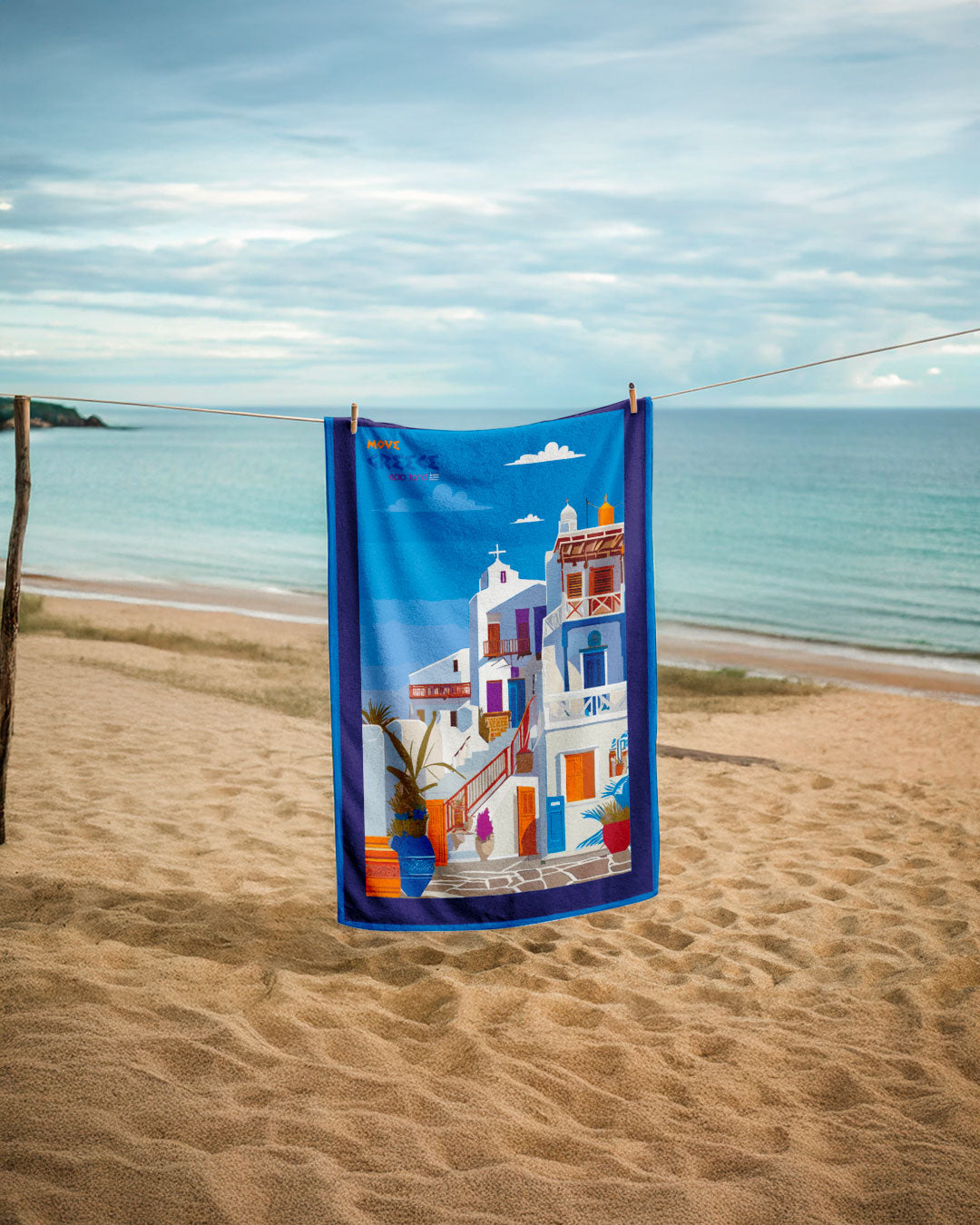 Printed microfiber towel GREECE