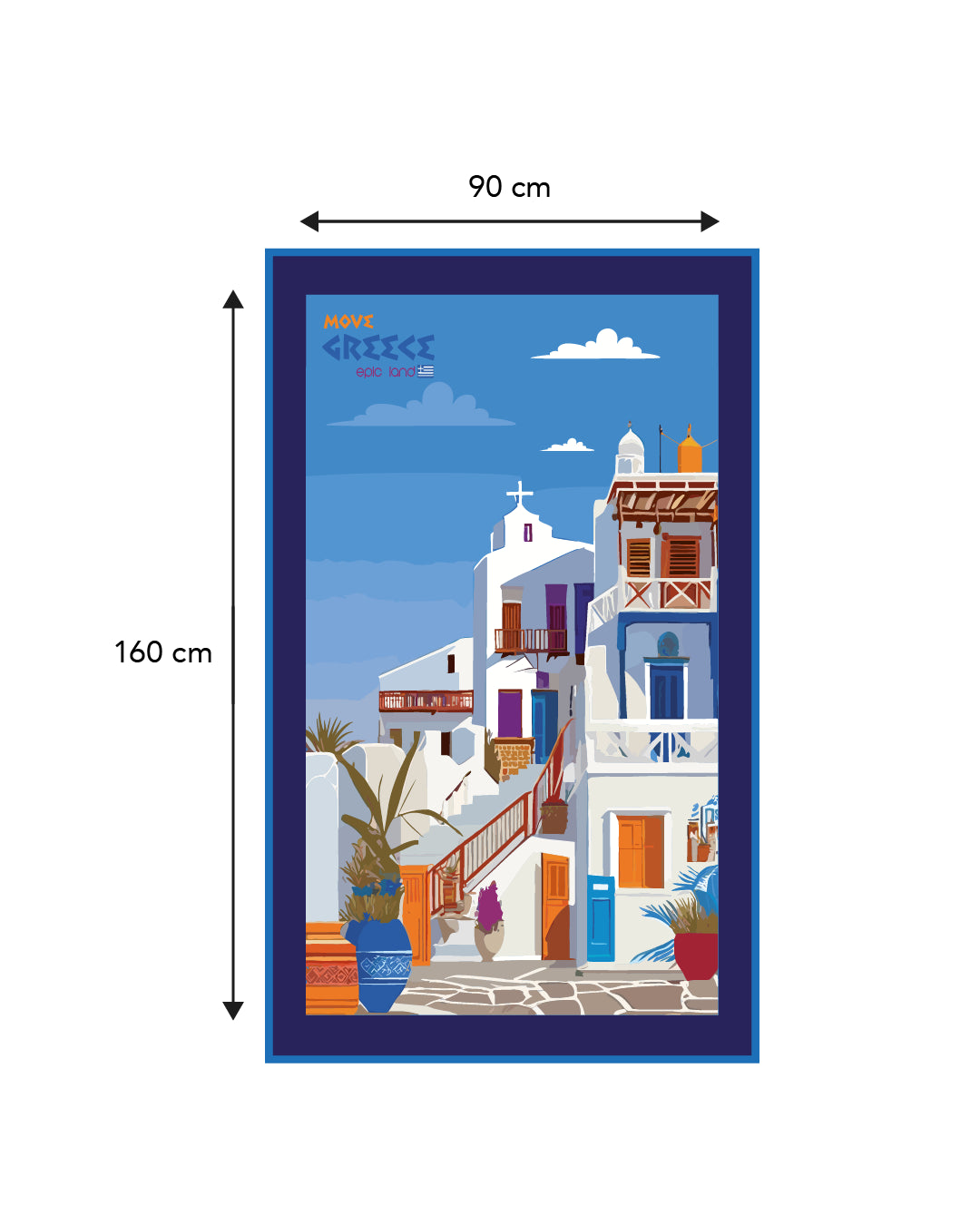 Printed microfiber towel GREECE