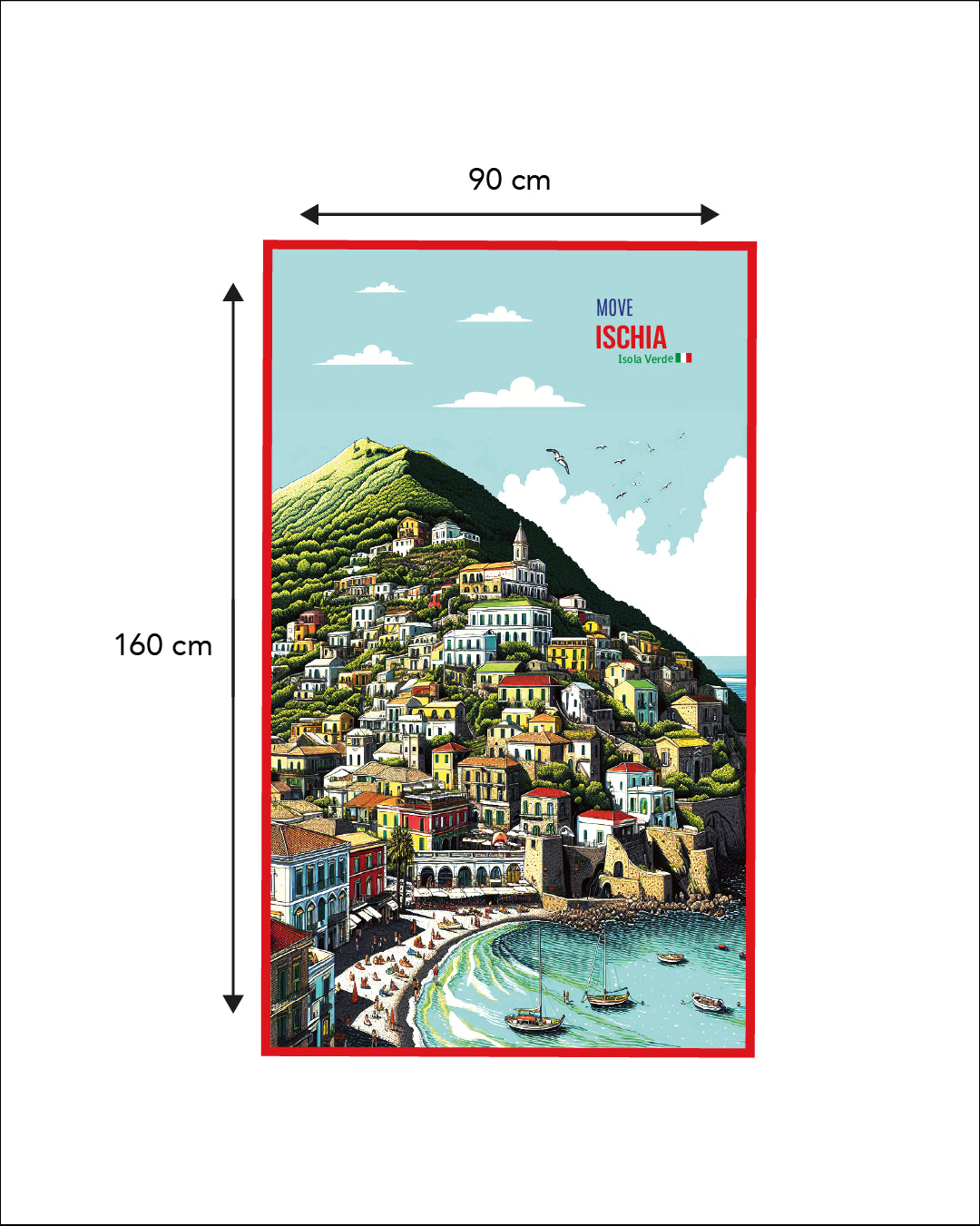 Printed microfiber towel ISCHIA