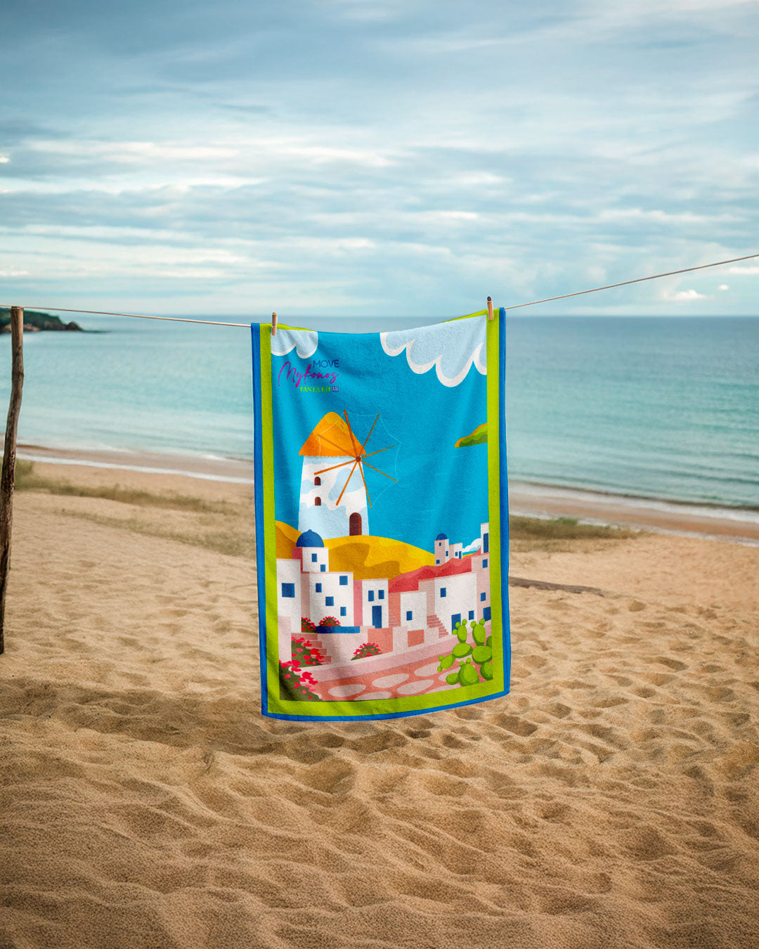 MYKONOS printed microfibre towel