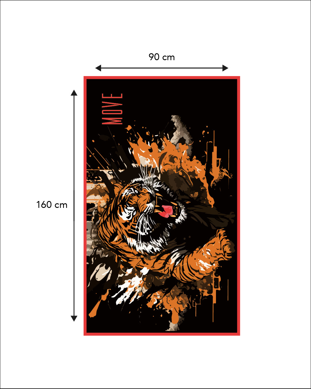 TIGER printed microfiber towel