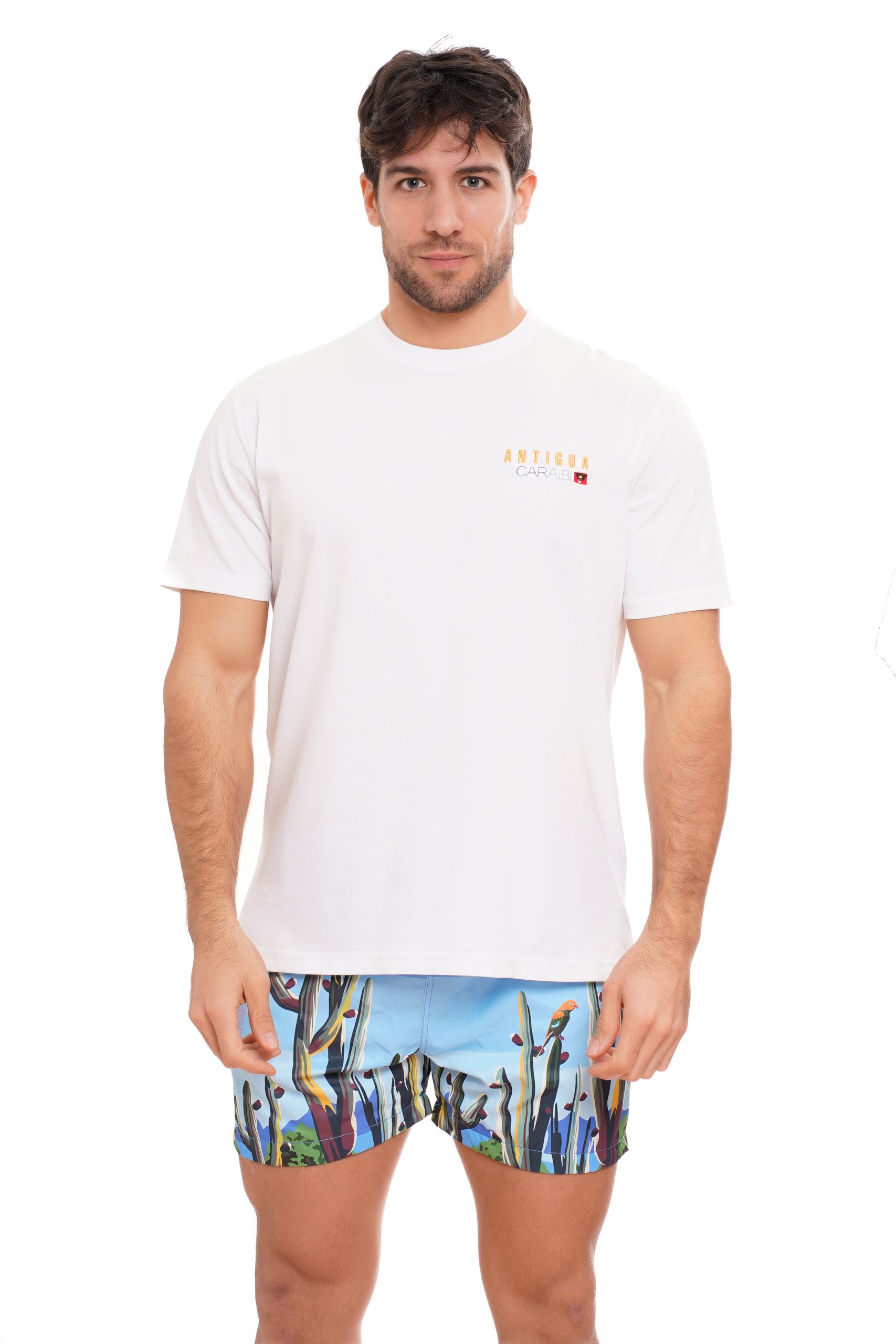 T-SHIRT ANTIGUA PRINT INSERT-WHITE