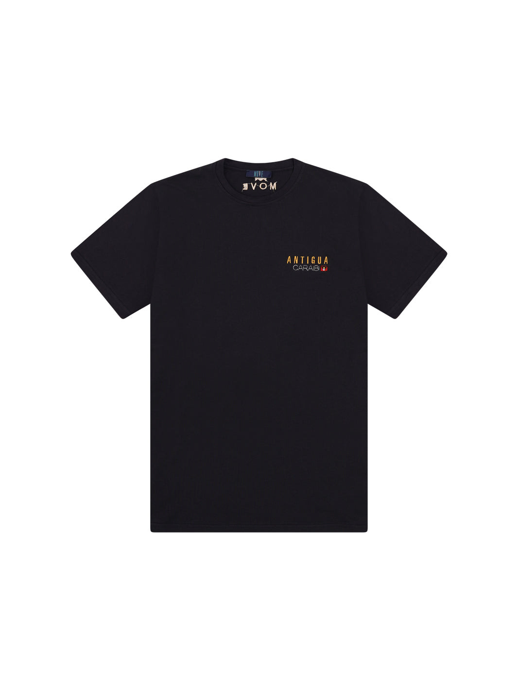 T-SHIRT WITH ANTIGUA PRINT INSERT, NAVY BLUE