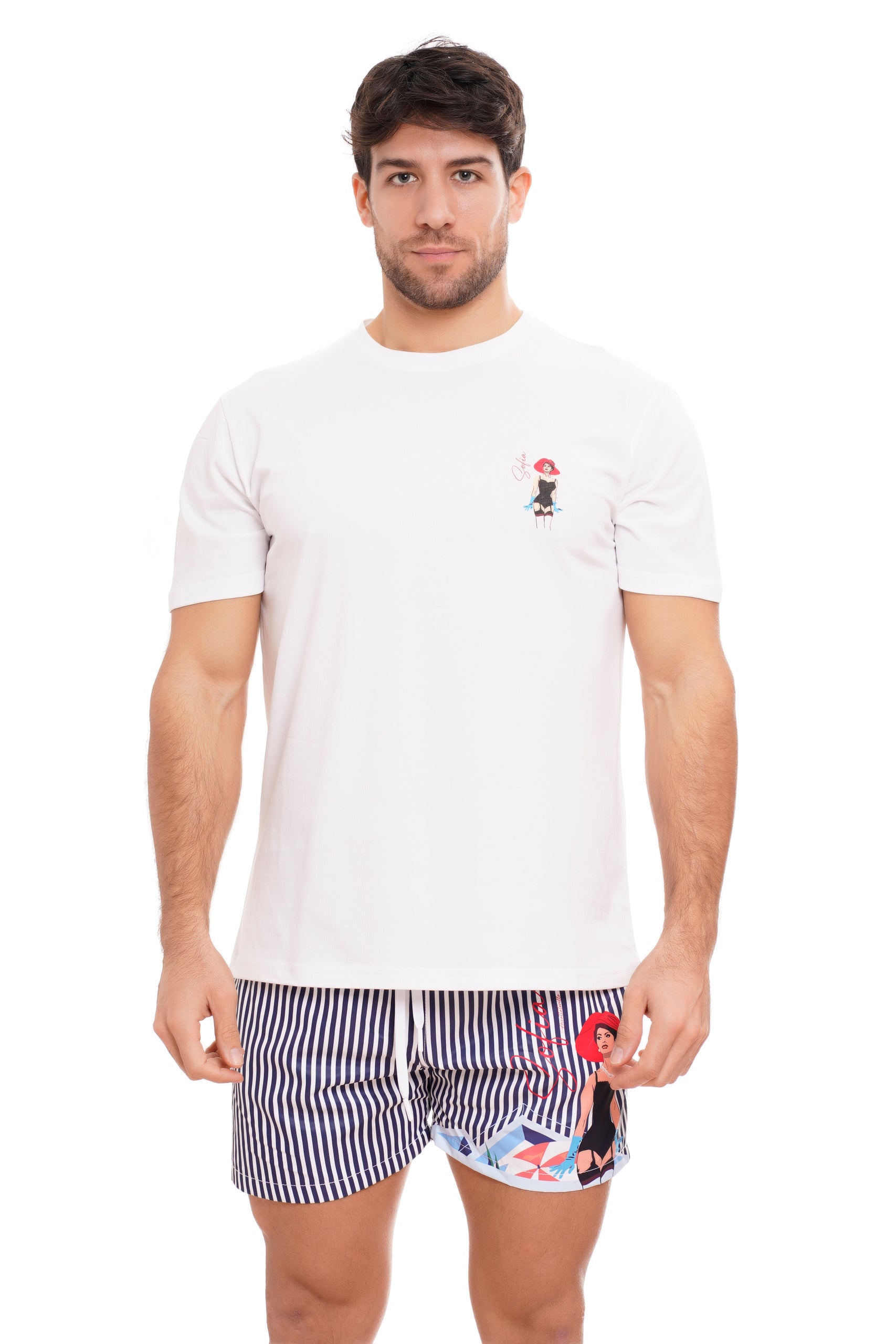 LOREN PRINT T-SHIRT-WHITE