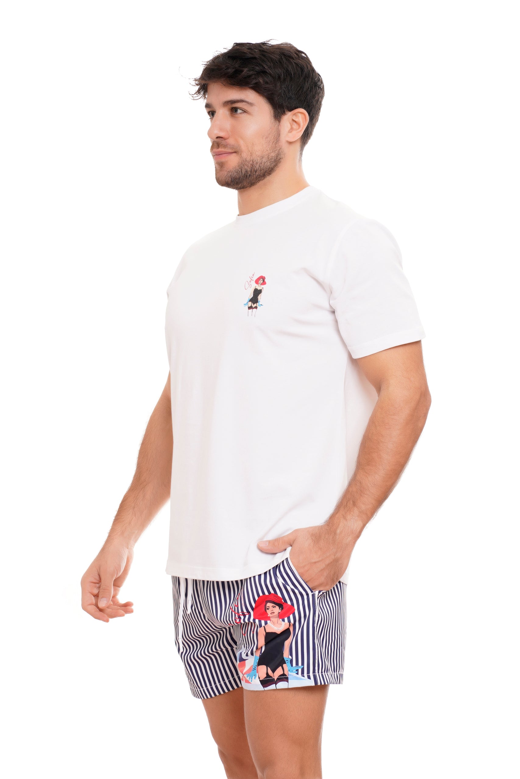LOREN PRINT T-SHIRT-WHITE