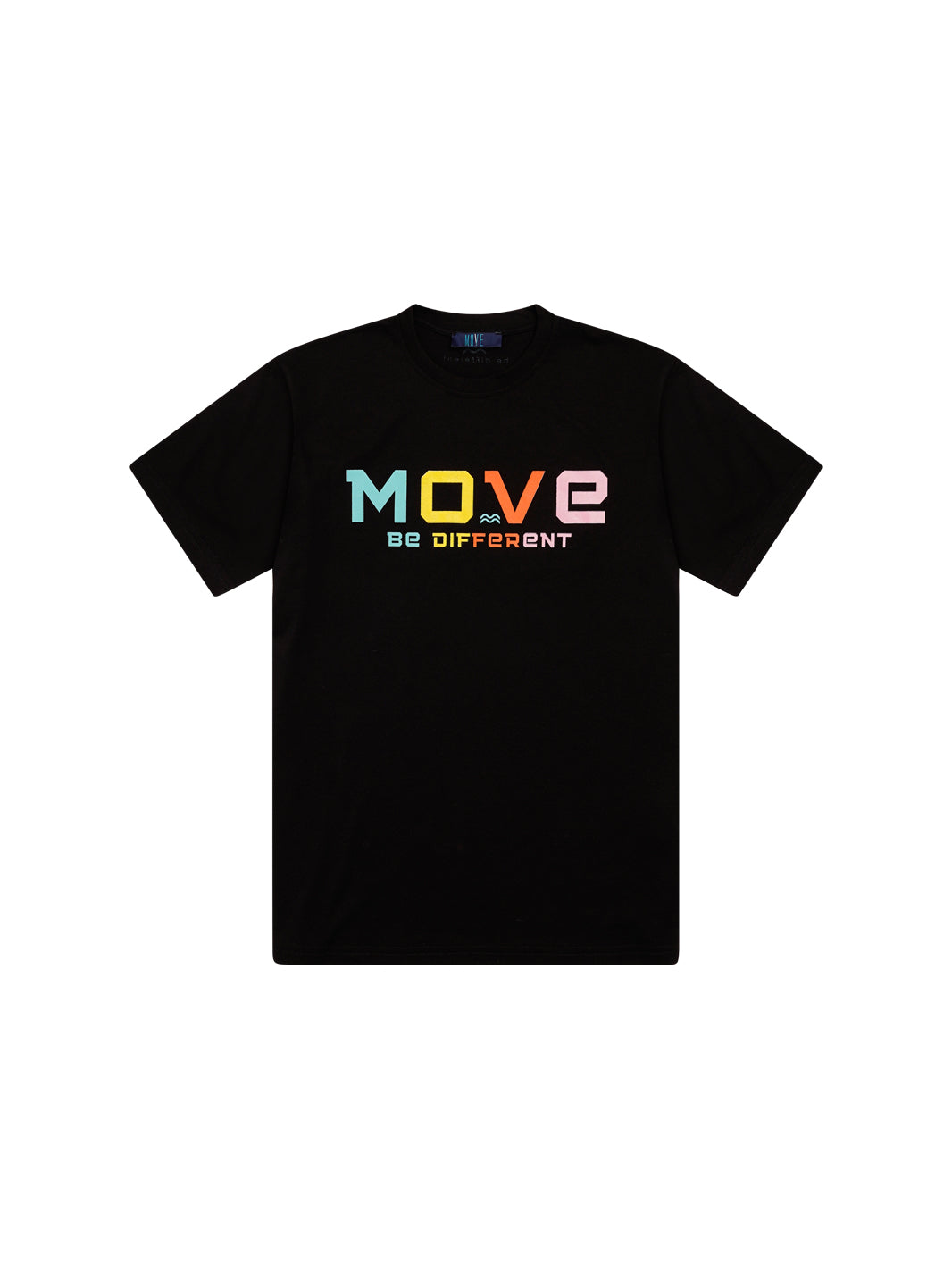 MOVE logo print T-shirt-BLACK