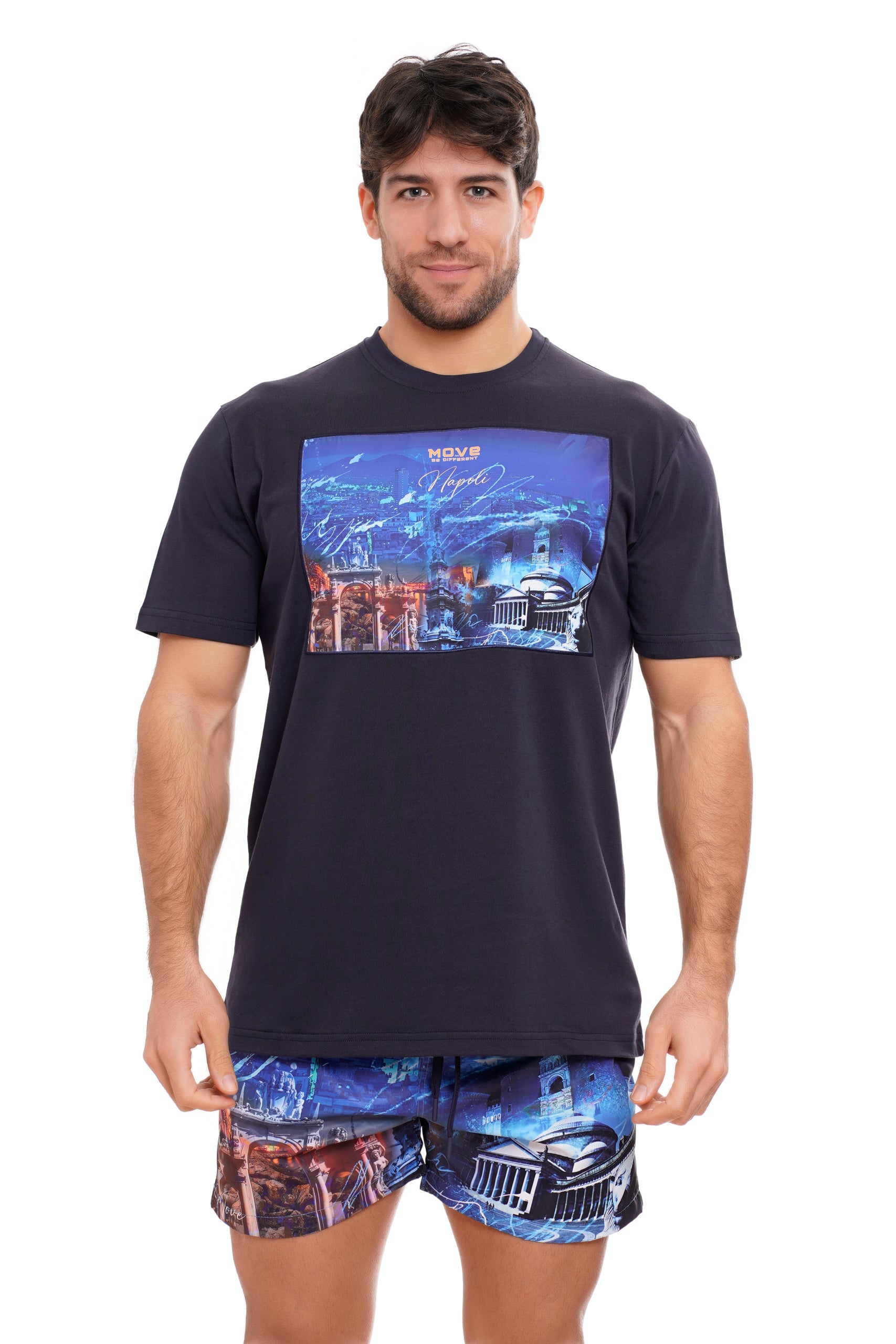T-shirt with PLEBISCITO insert NAVY BLUE
