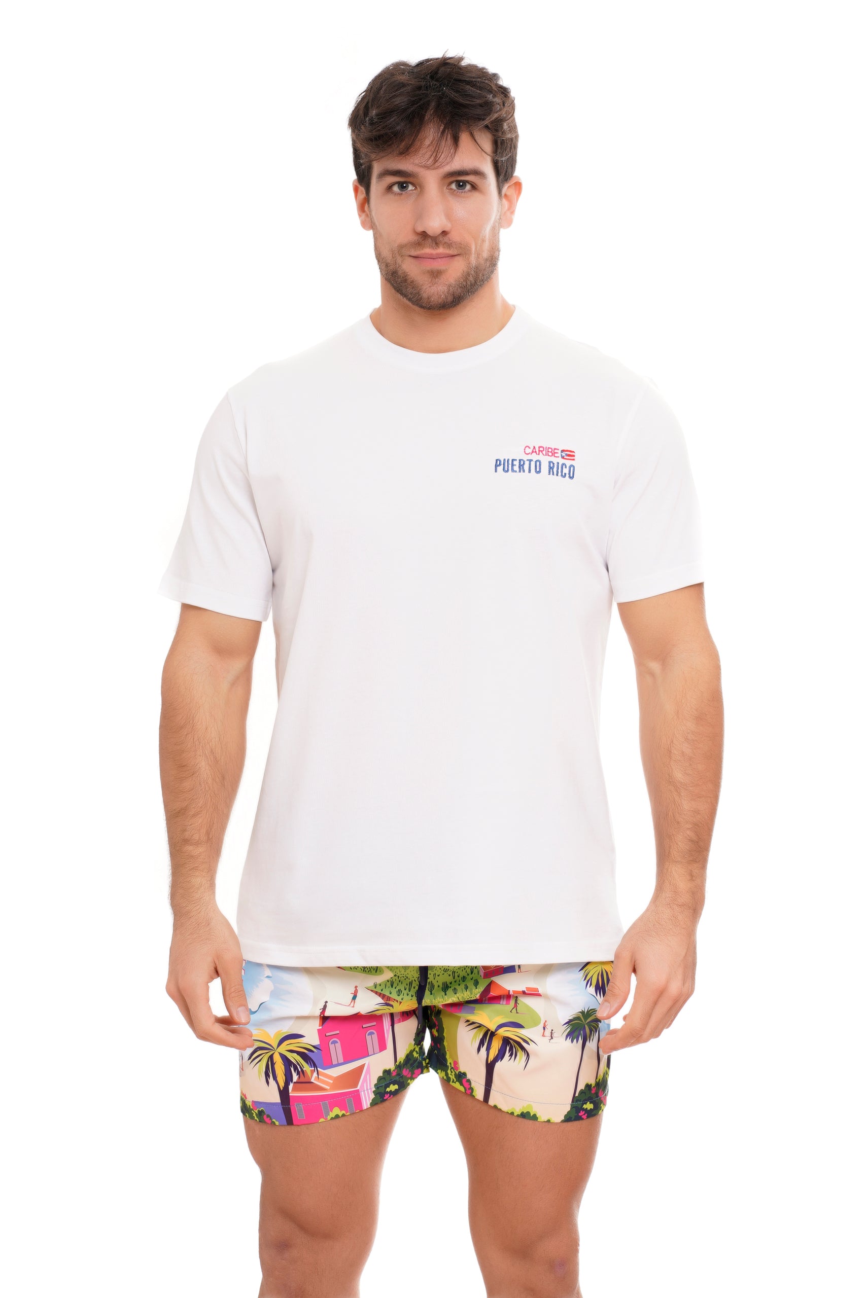 PUERTO RICO PRINT INSERT T-SHIRT-WHITE
