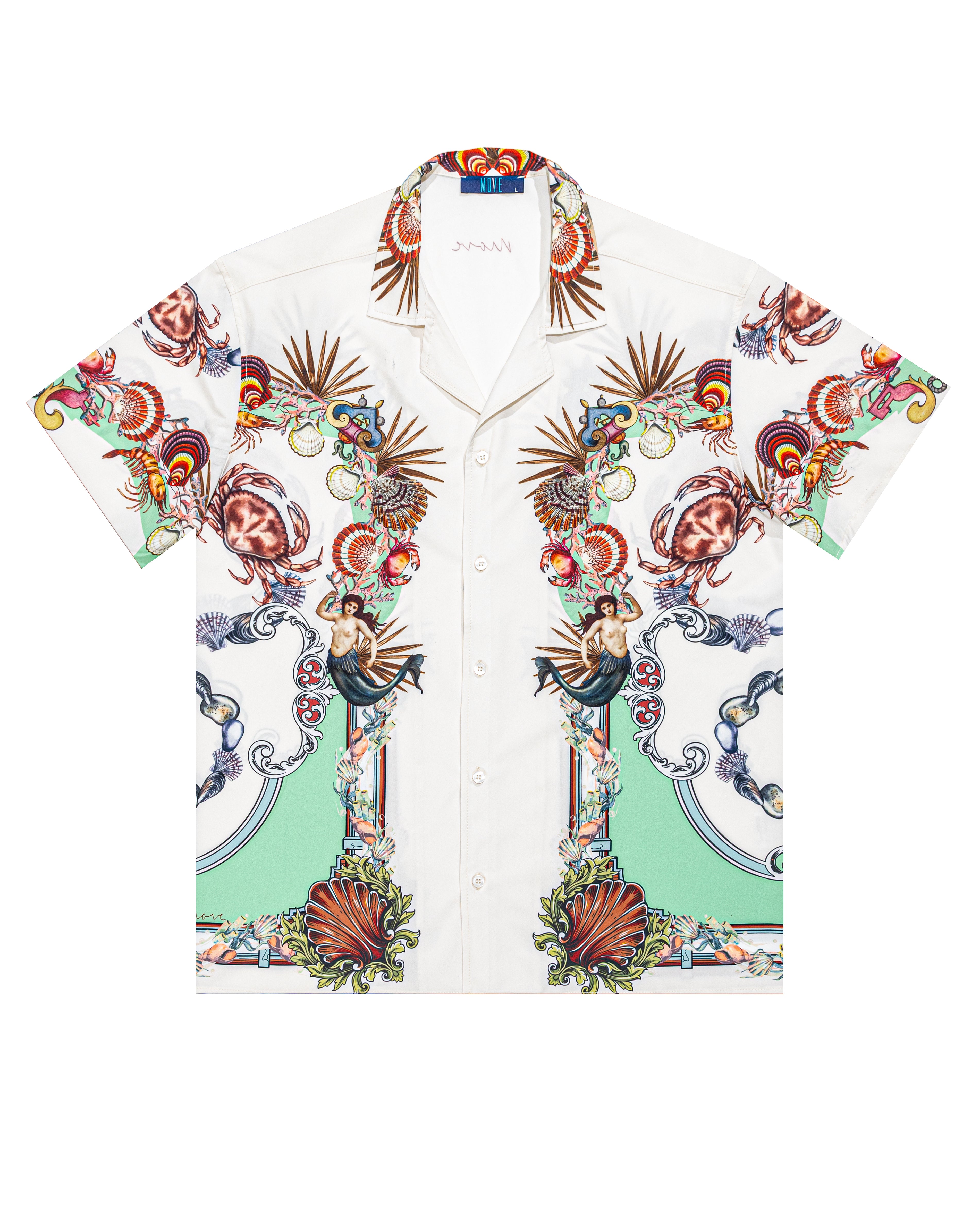 Camicia bowling stampa barocco marino