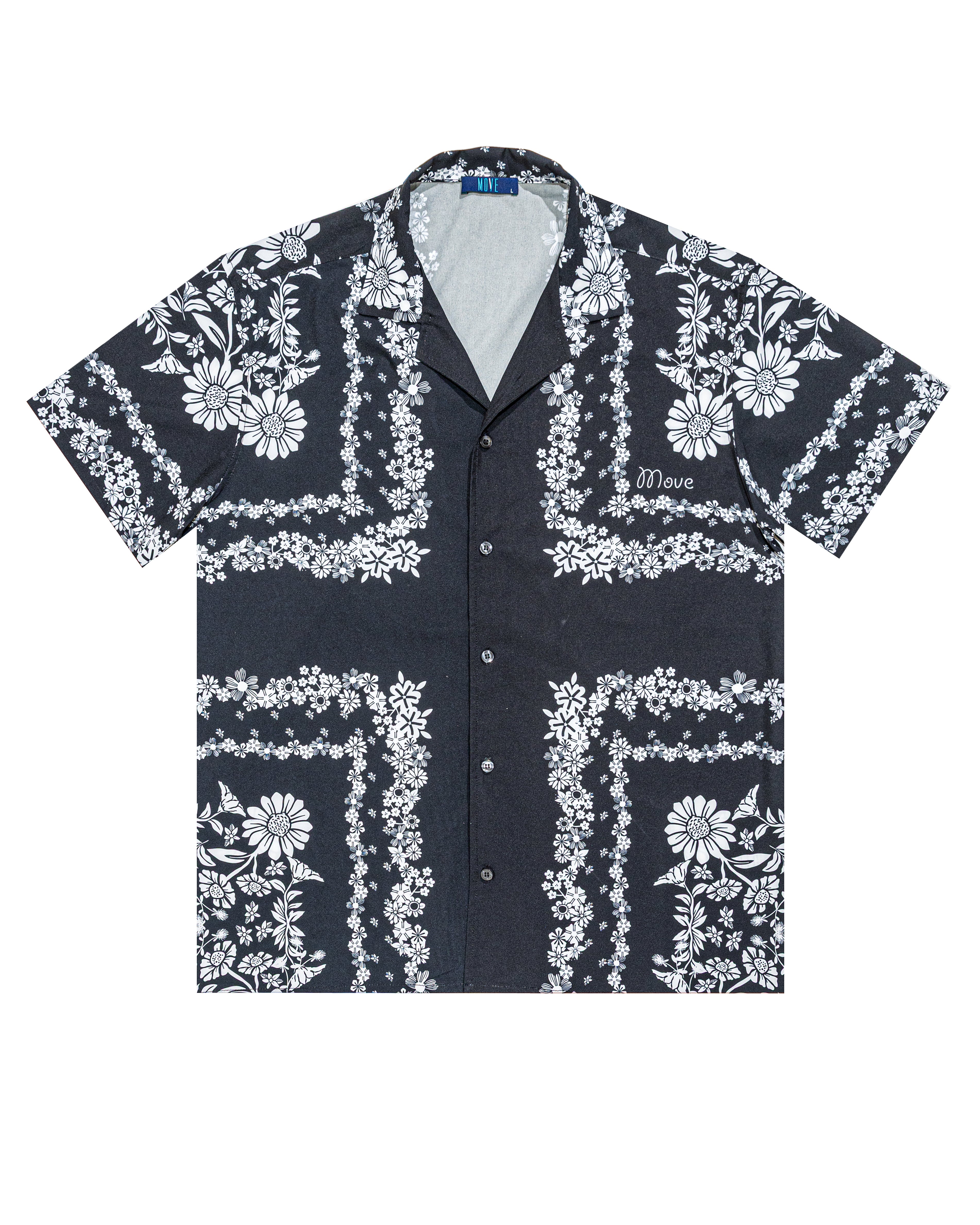 Camicia bowling stampa bandana nero