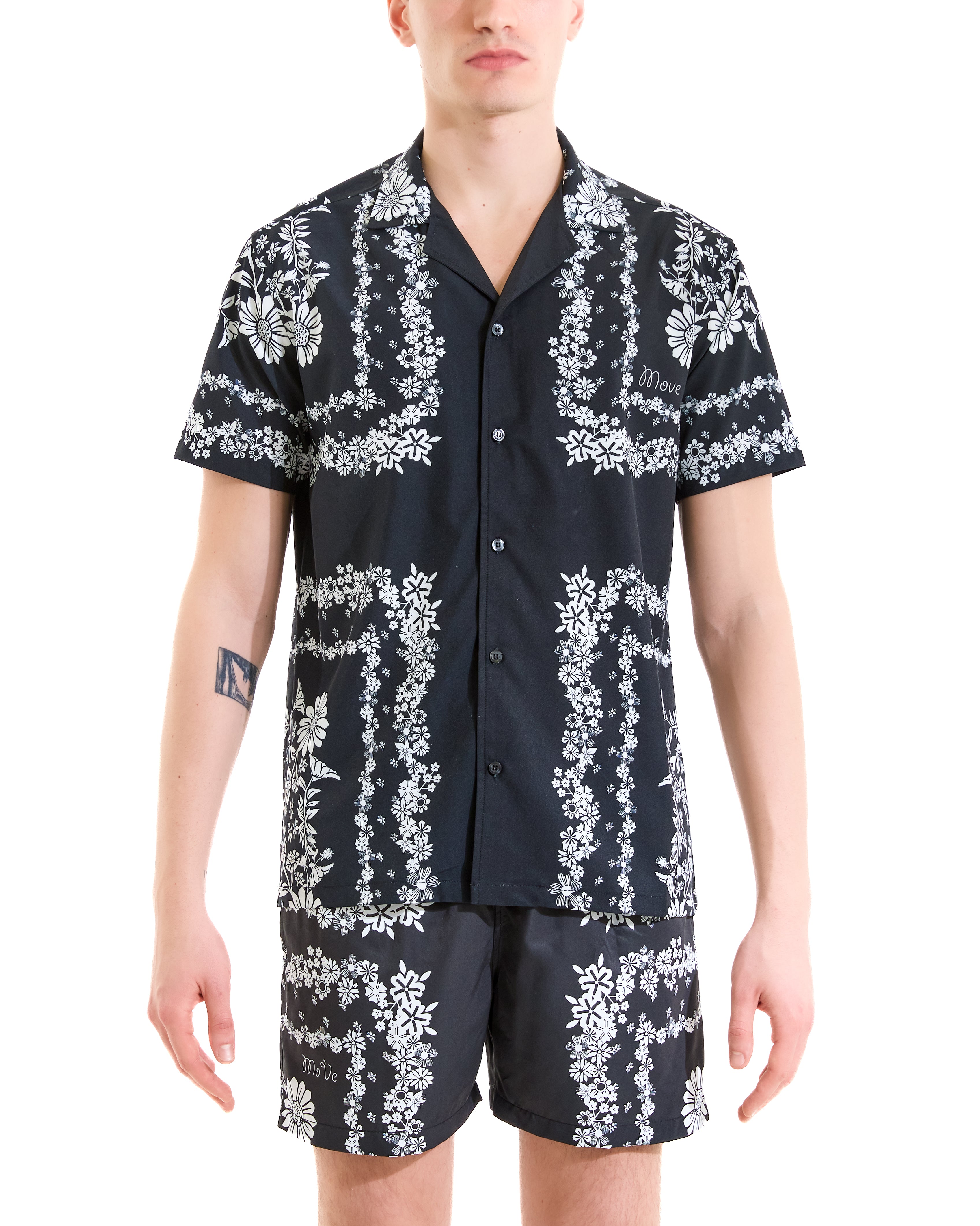 Camicia bowling stampa bandana nero
