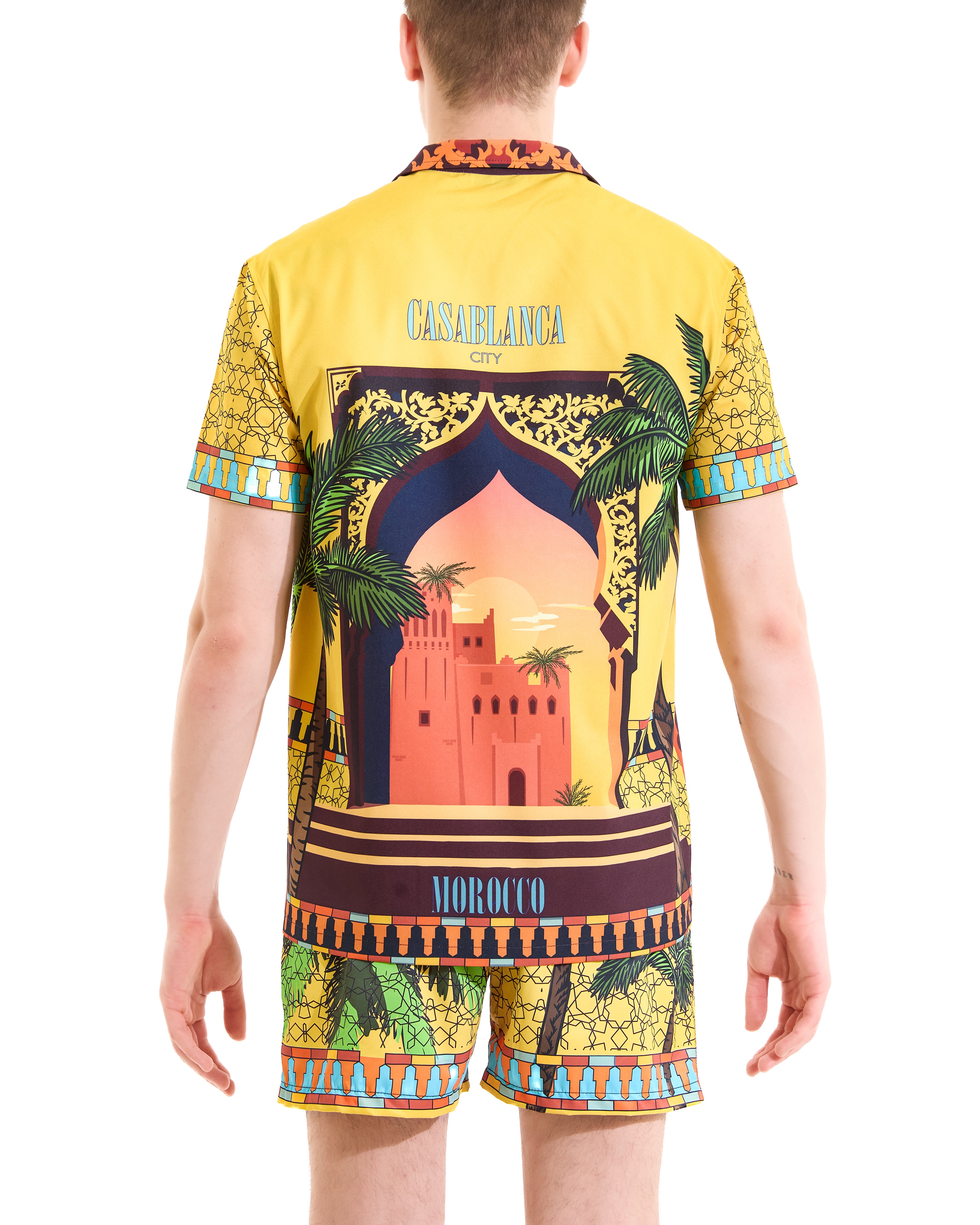 Casablanca print bowling shirt
