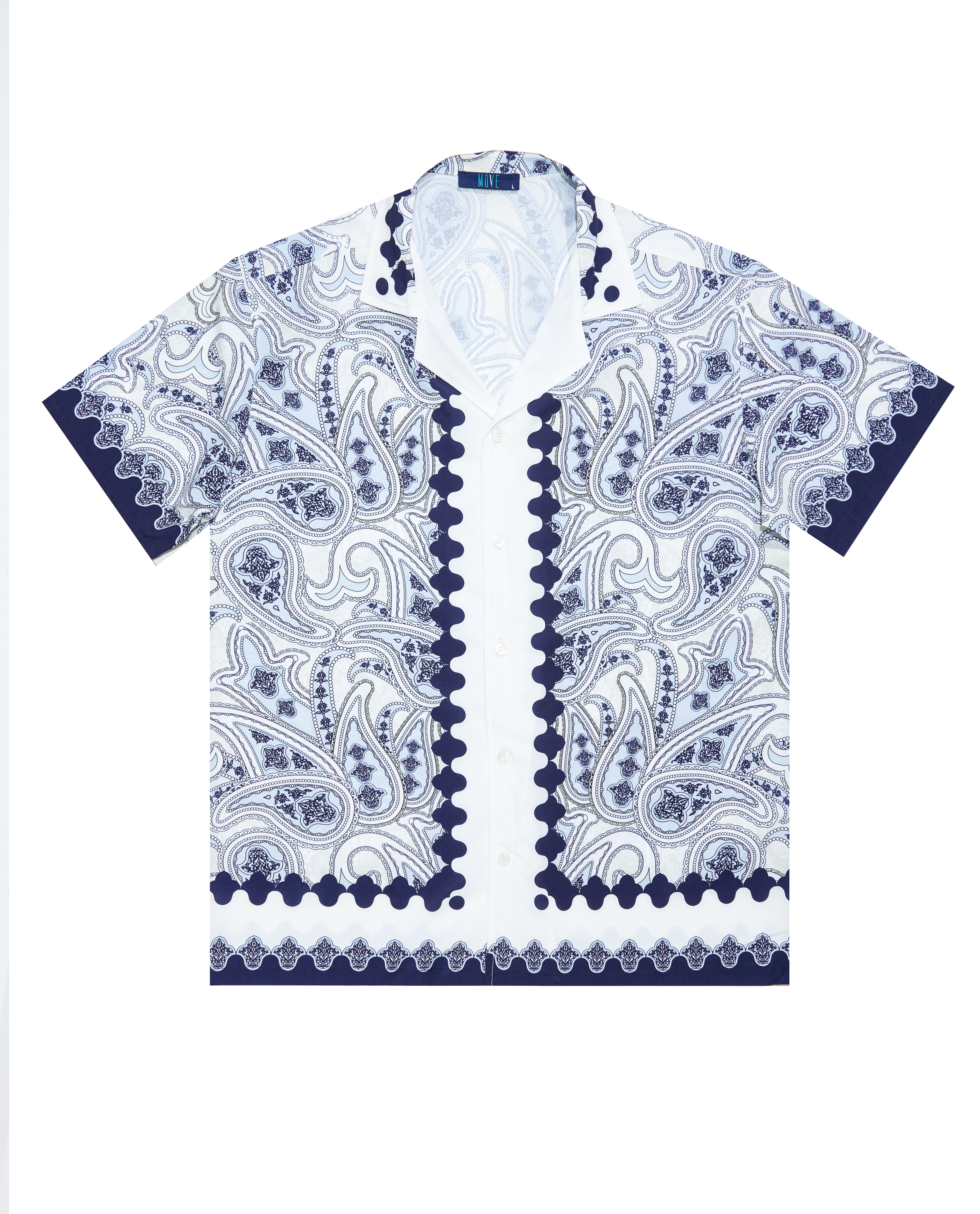 Camicia bowling stampa cashmere arabesco