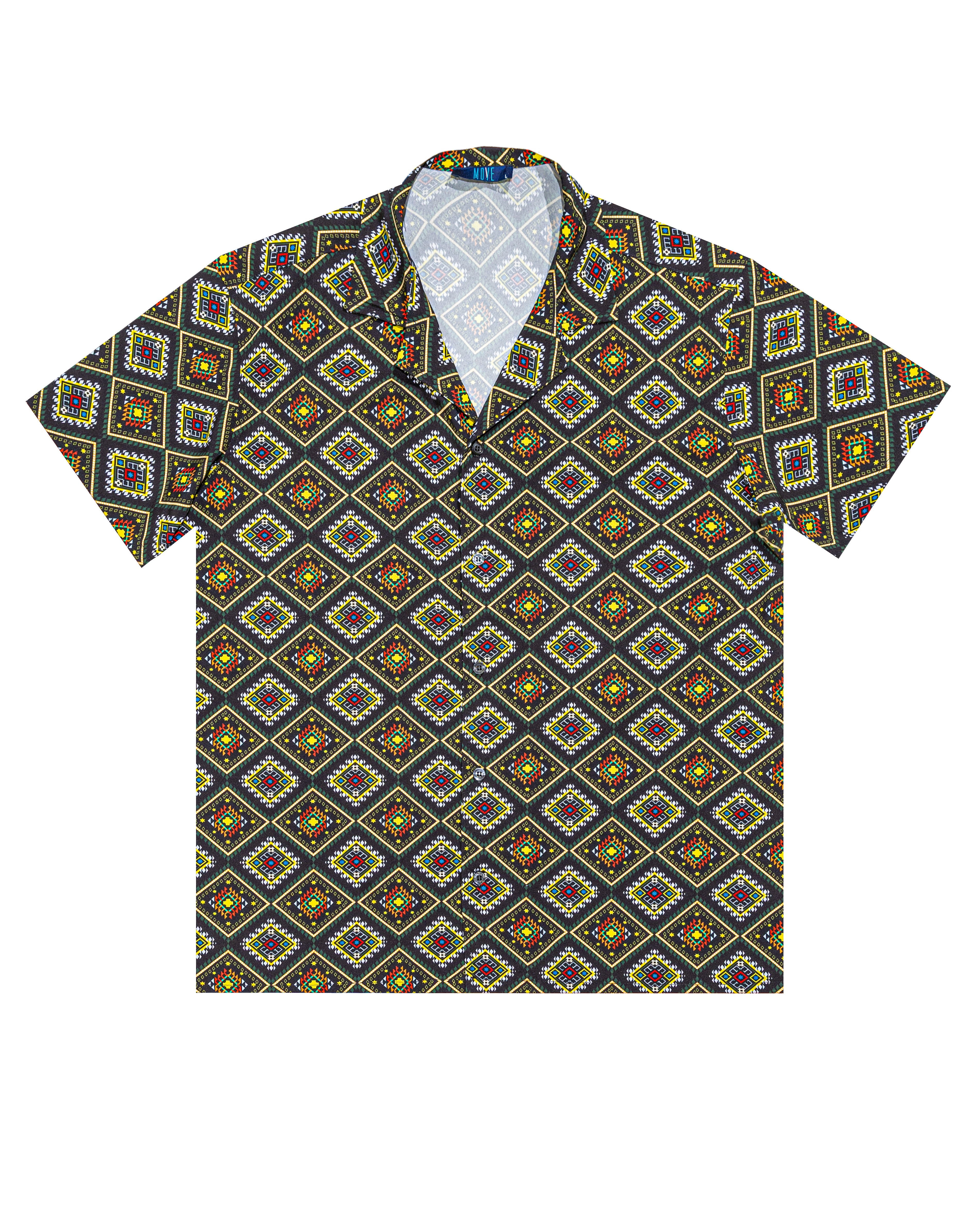 Camicia bowling stampa etnico