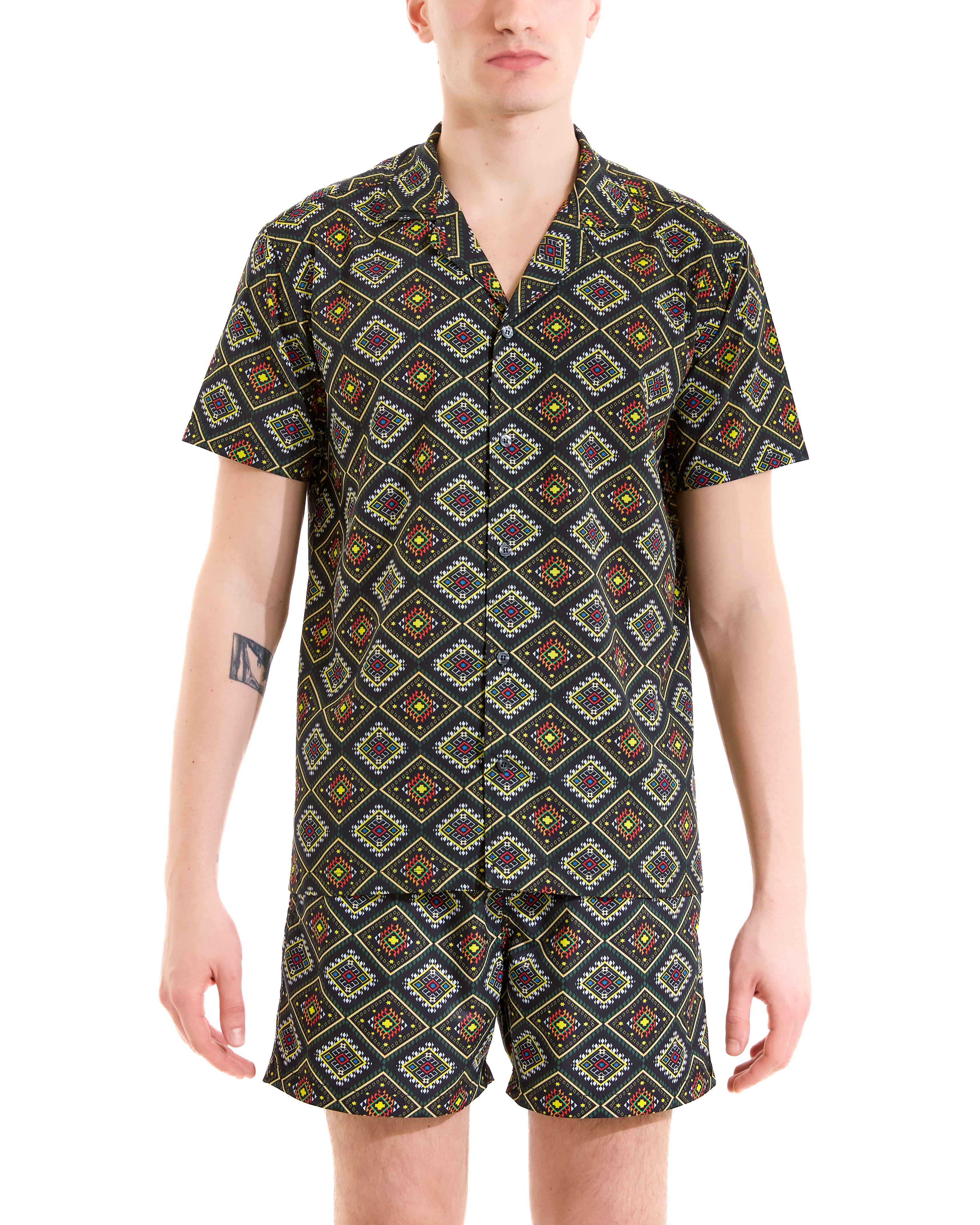 Camicia bowling stampa etnico