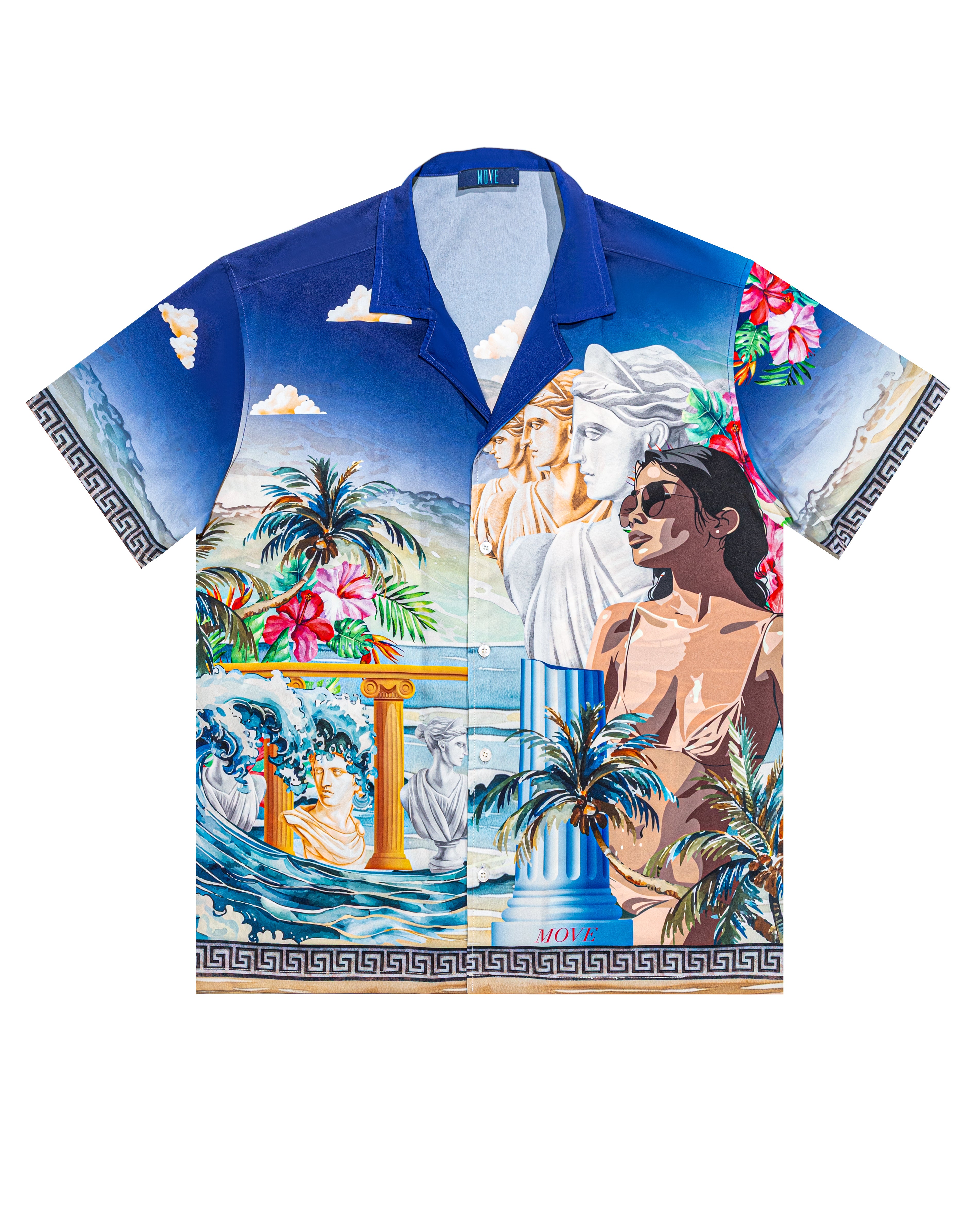 Camicia bowling stampa mediterraneo