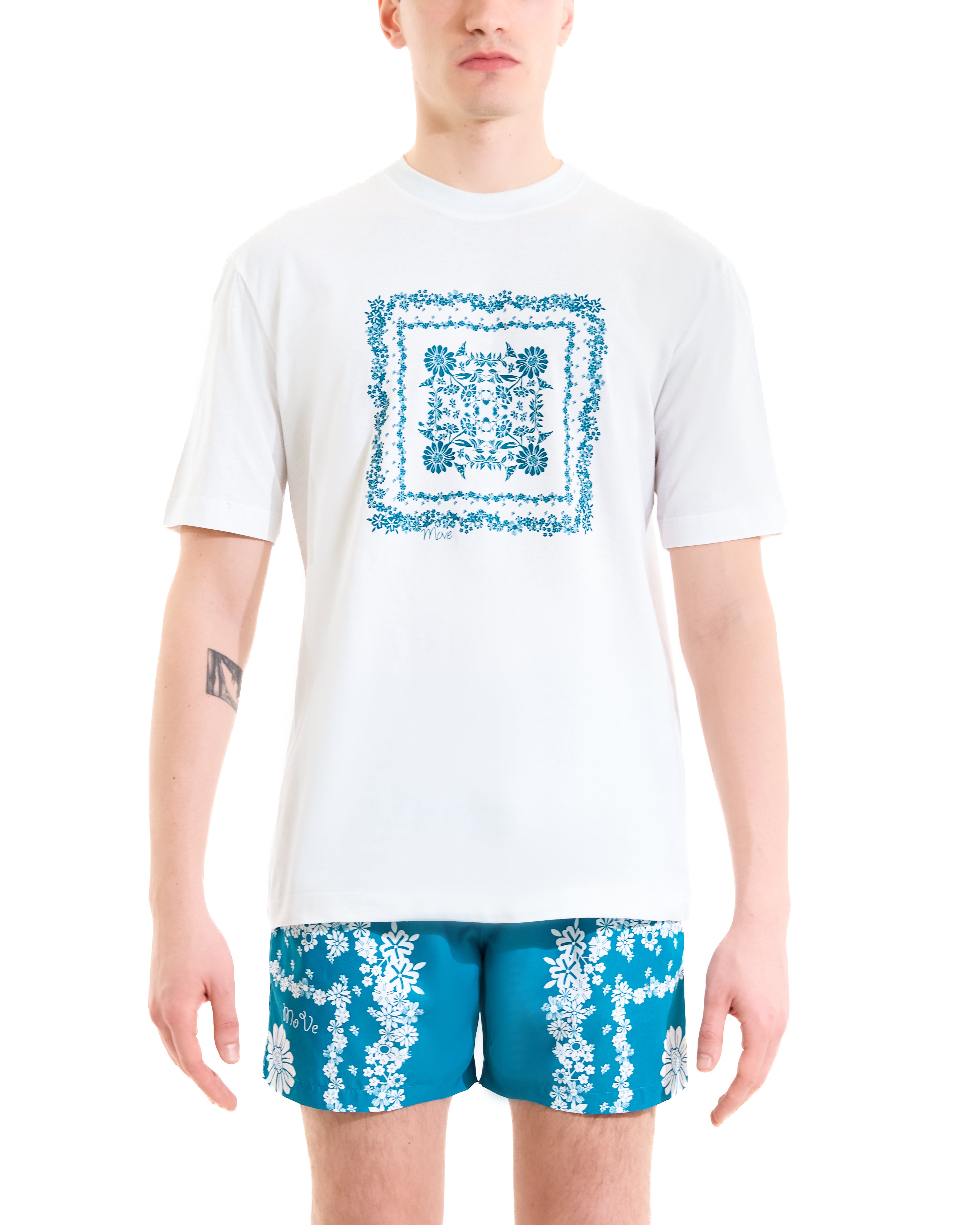 Petrol blue bandana print T-shirt