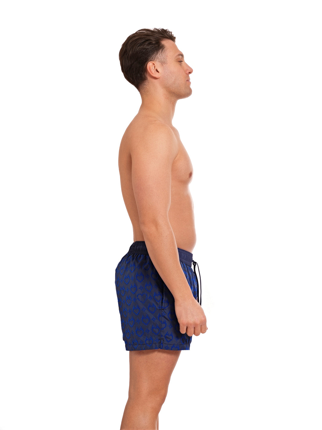 Boxer Guadalupa Blu Stampa Flock CUORE ROYAL