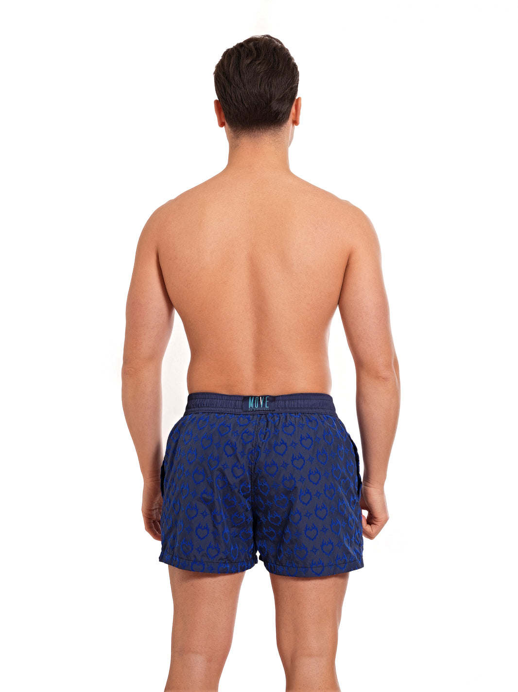 Boxer Guadalupa Blu Stampa Flock CUORE ROYAL