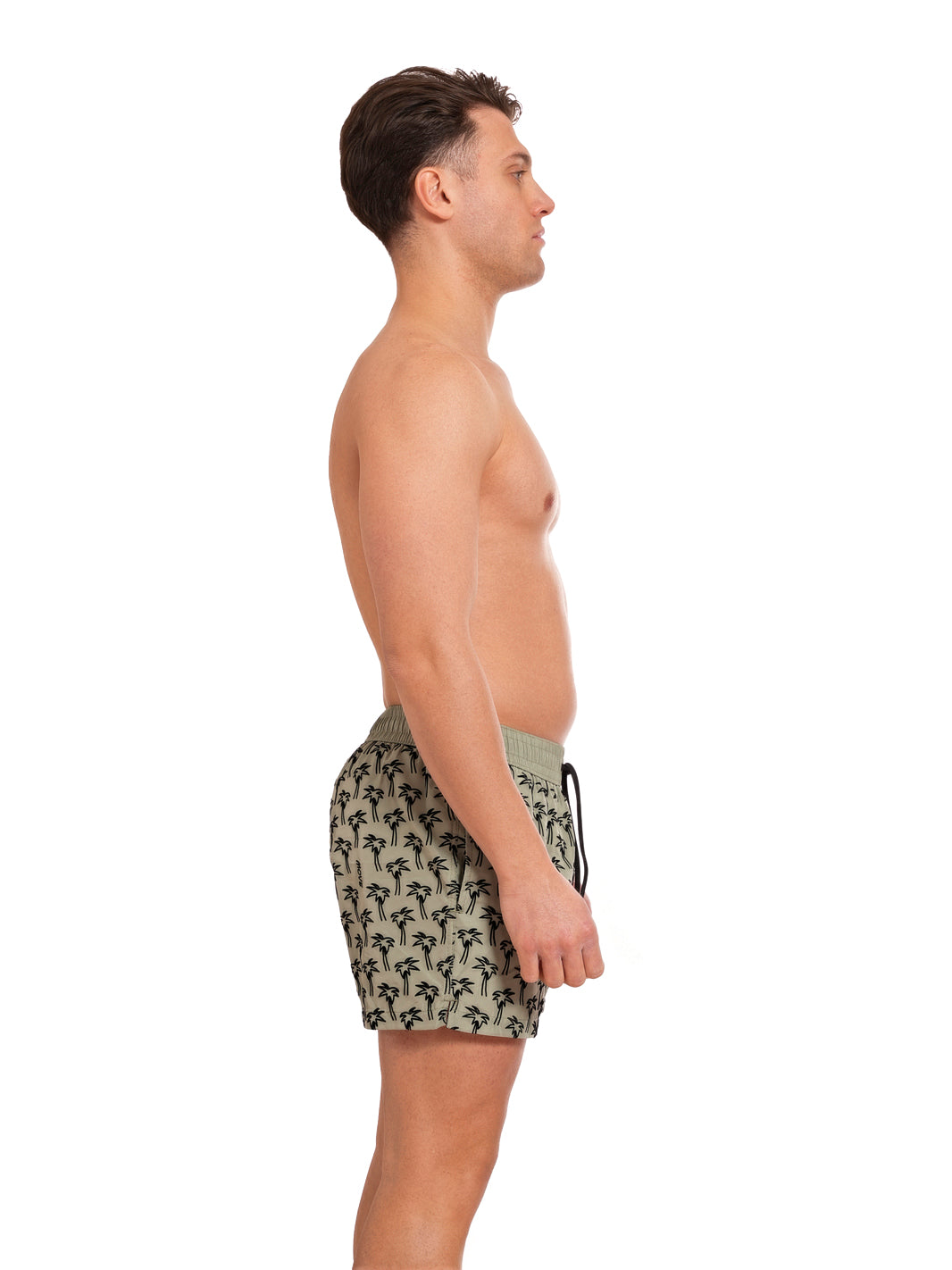Boxer Guadalupe Green Flock Print BLACK PALMS