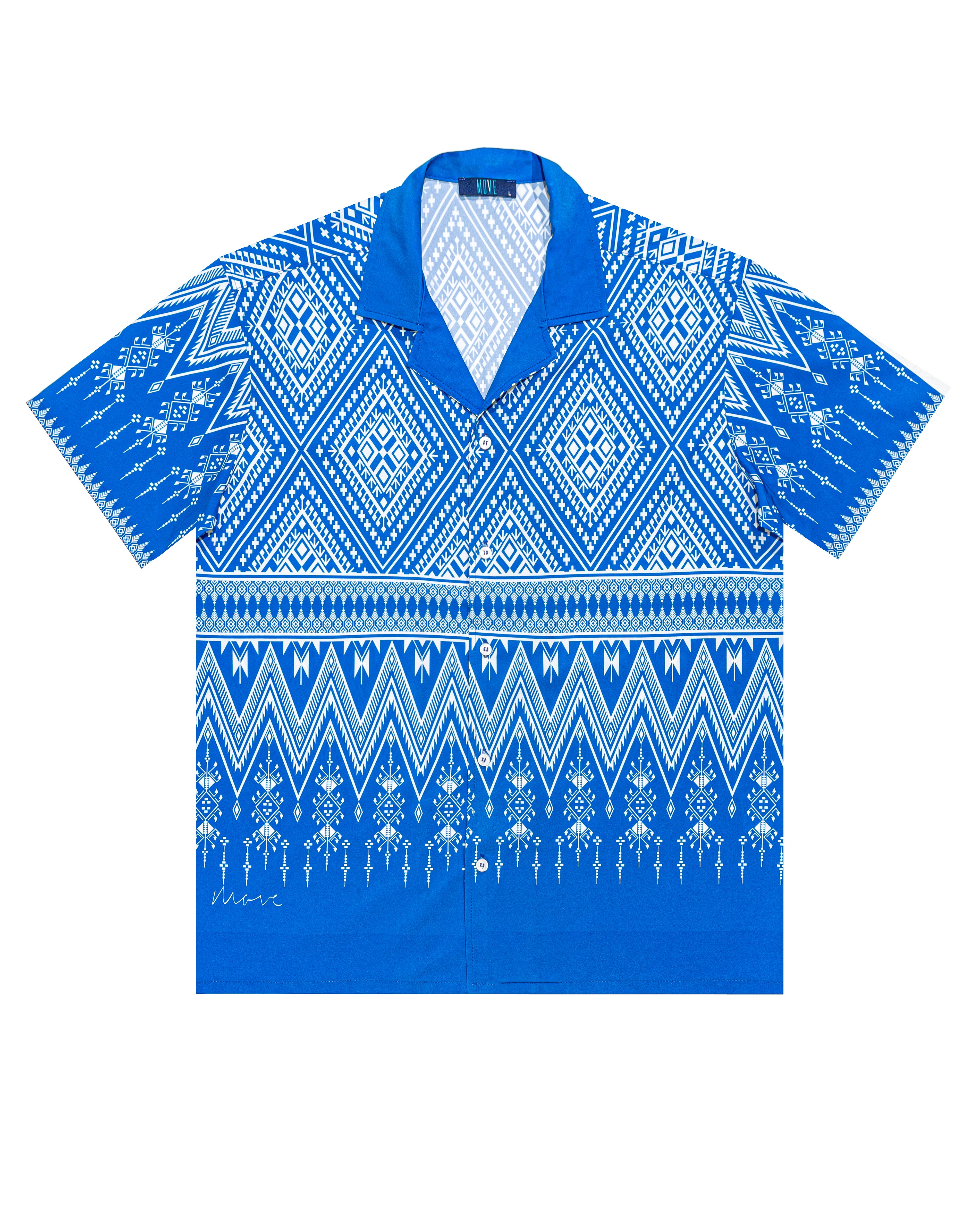 Aztec bandana print bowling shirt